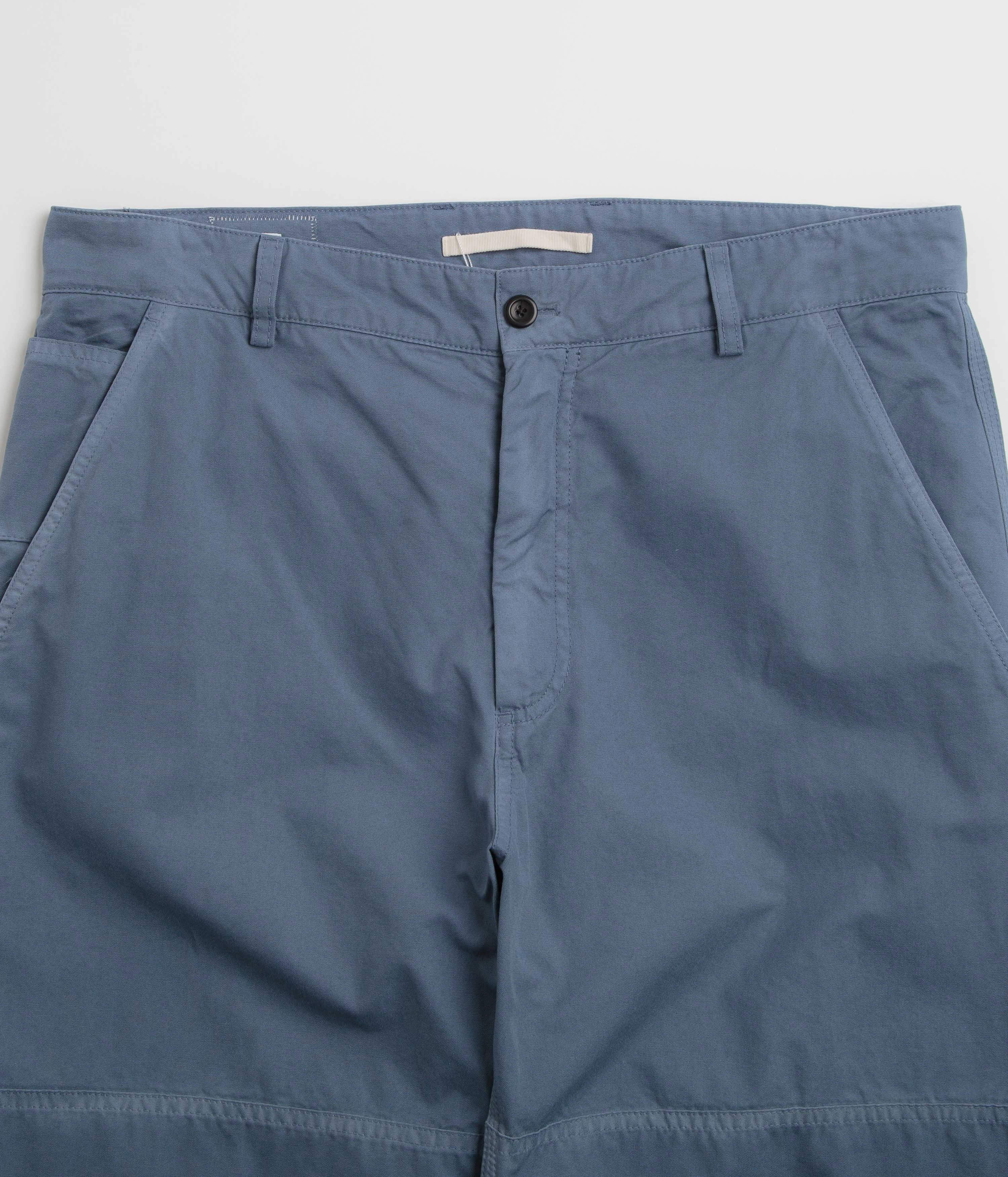 Norse Projects Lukas Tab Series Canvas Pants - Scoria Blue Anti Pilling Treatment Snag Free Fabric