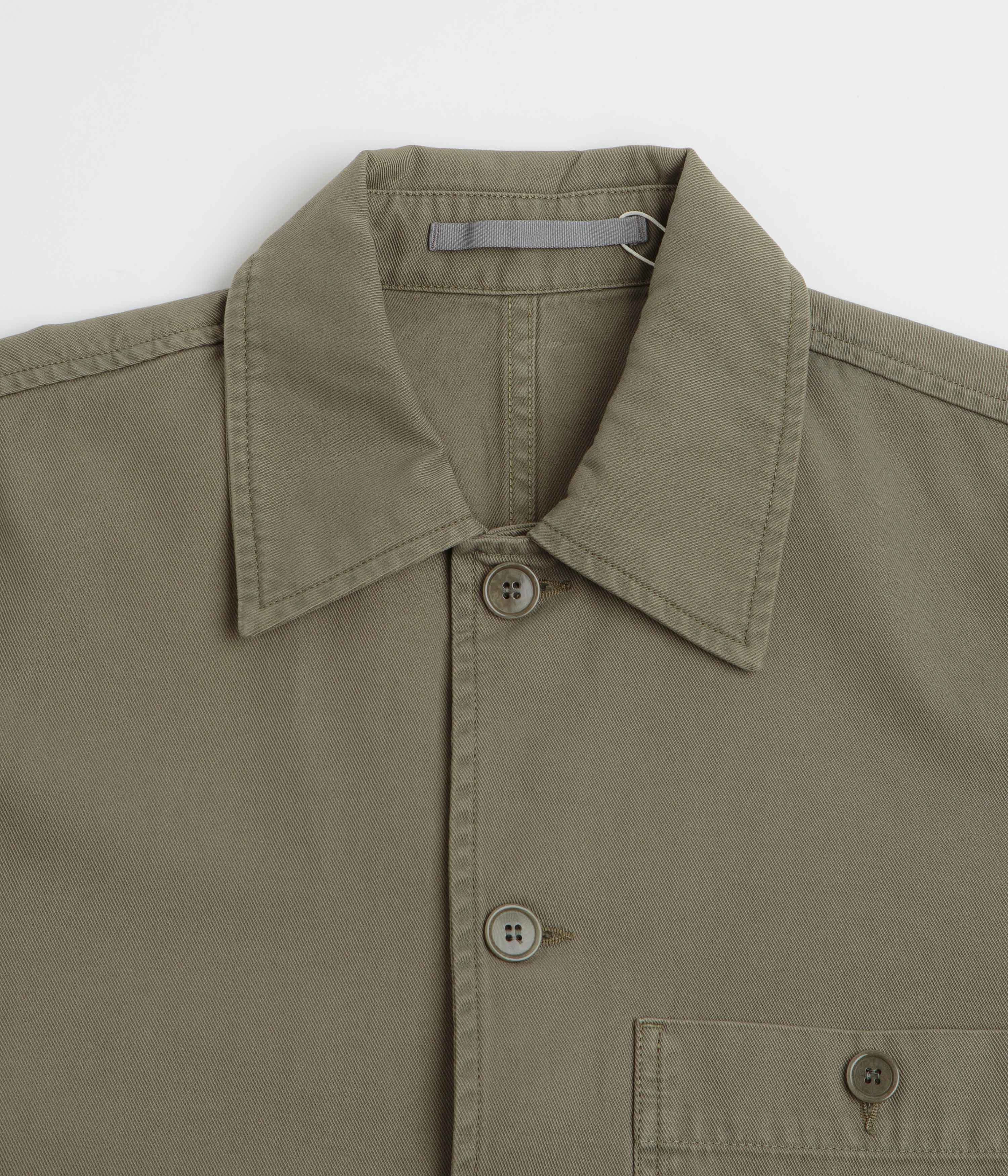 Norse Projects Standard Twill Overshirt - Sediment Green Hooded Lust