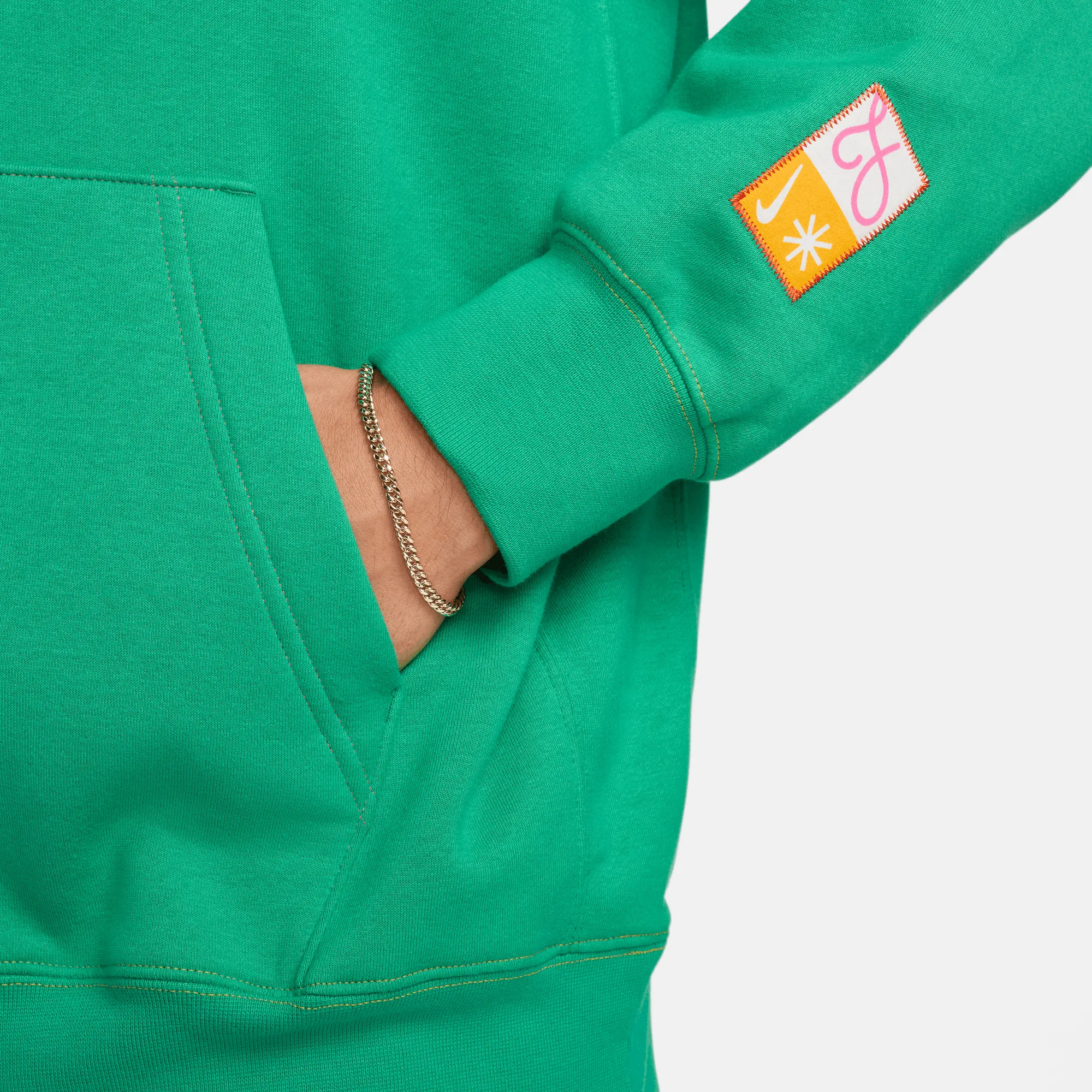 ZeroWasteProduction BreathableLining NSW CLUB FLEECE HOODIE "LA FAMILIA" - STADIUM GREEN"