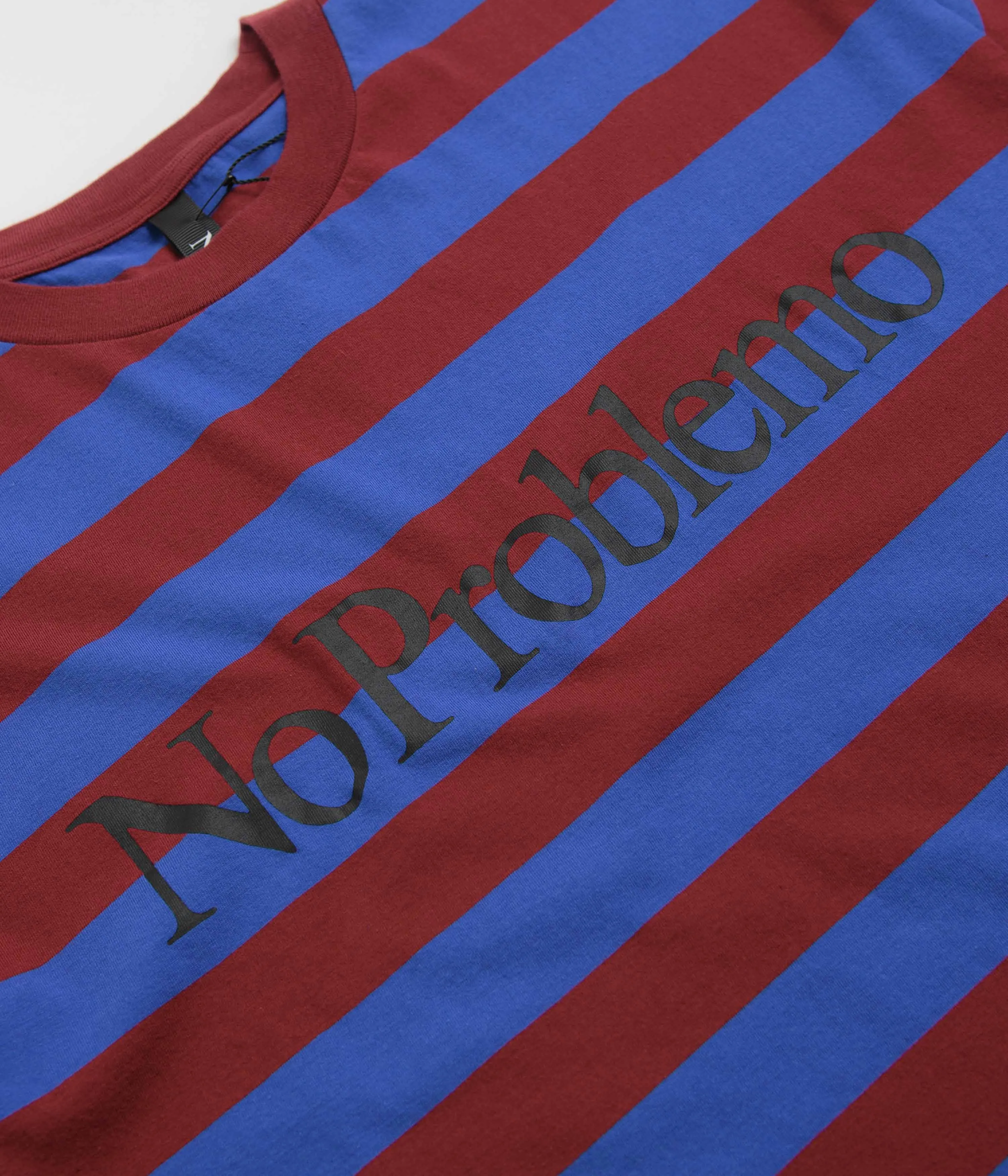 No Problemo Striped T-Shirt - Burgundy Multi packable beach scene
