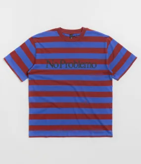 No Problemo Striped T-Shirt - Burgundy Multi Exclusive Beach Vacation