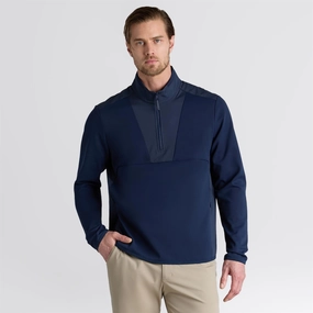 Collared Relationship Nylon Panelled Quarter Zip Jacket Twilight