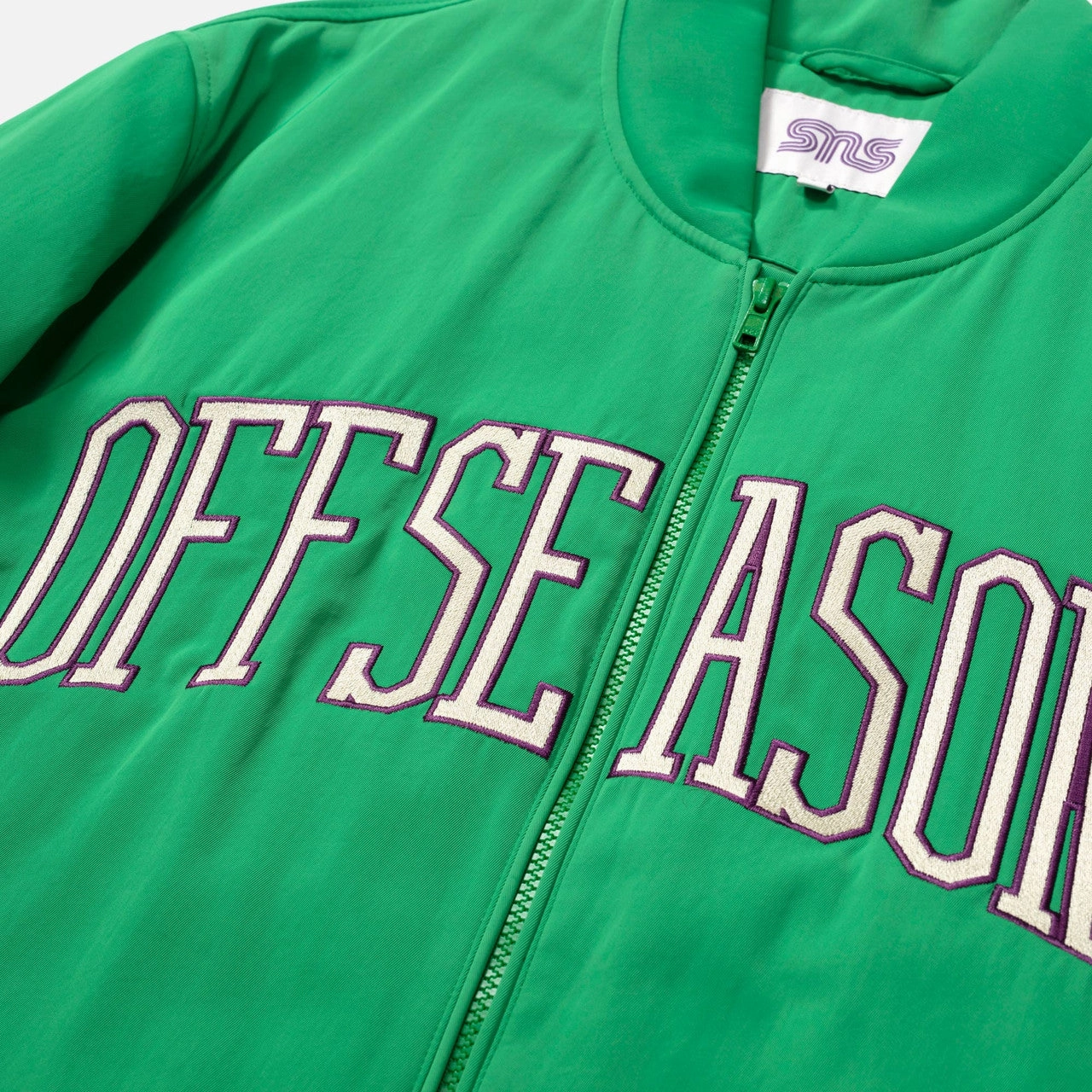 Nylon Varsity Jacket Hidden Zipper Closure Bonded seams