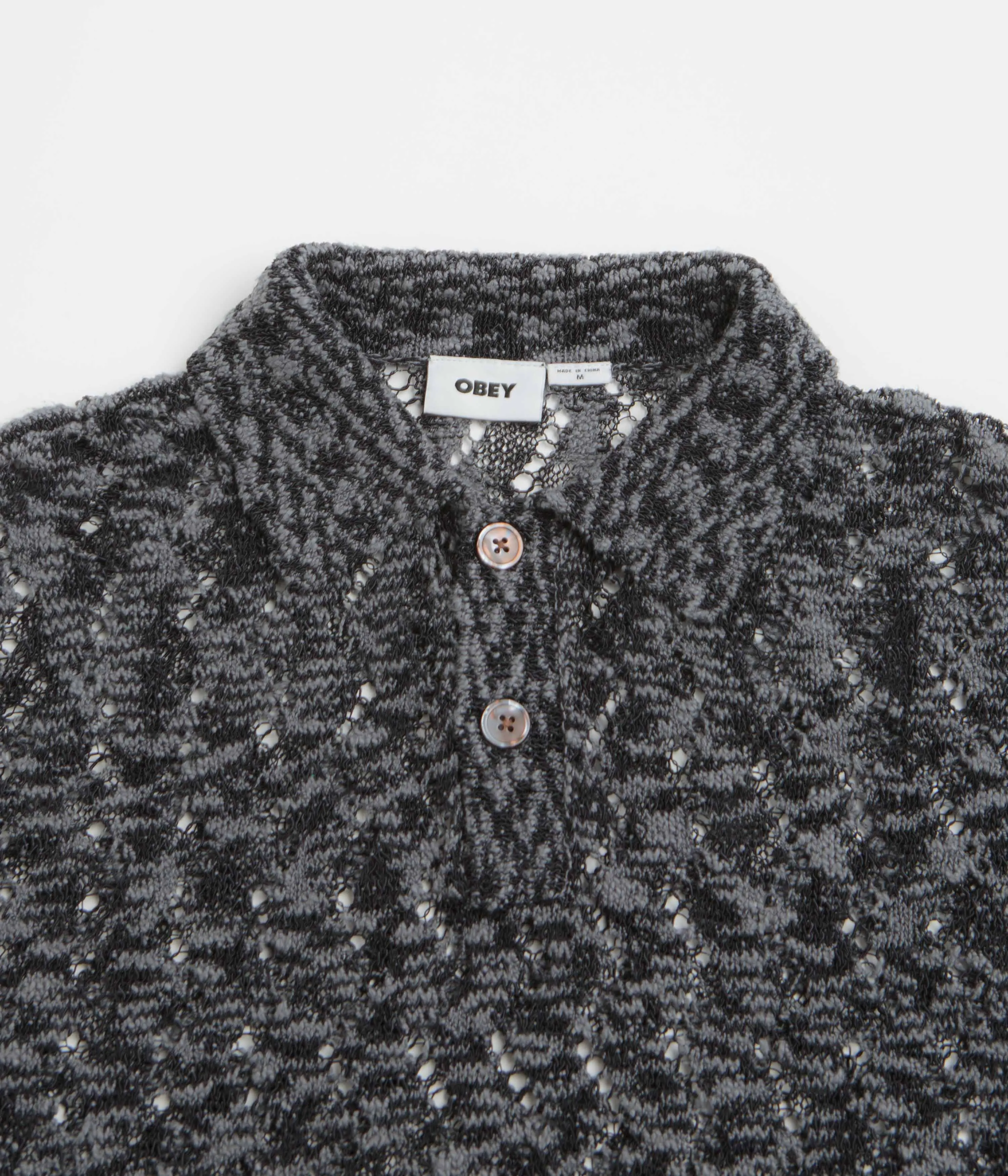 Graphic Art Daily Sporty Obey Andre Polo Short Sleeve Sweatshirt - Black