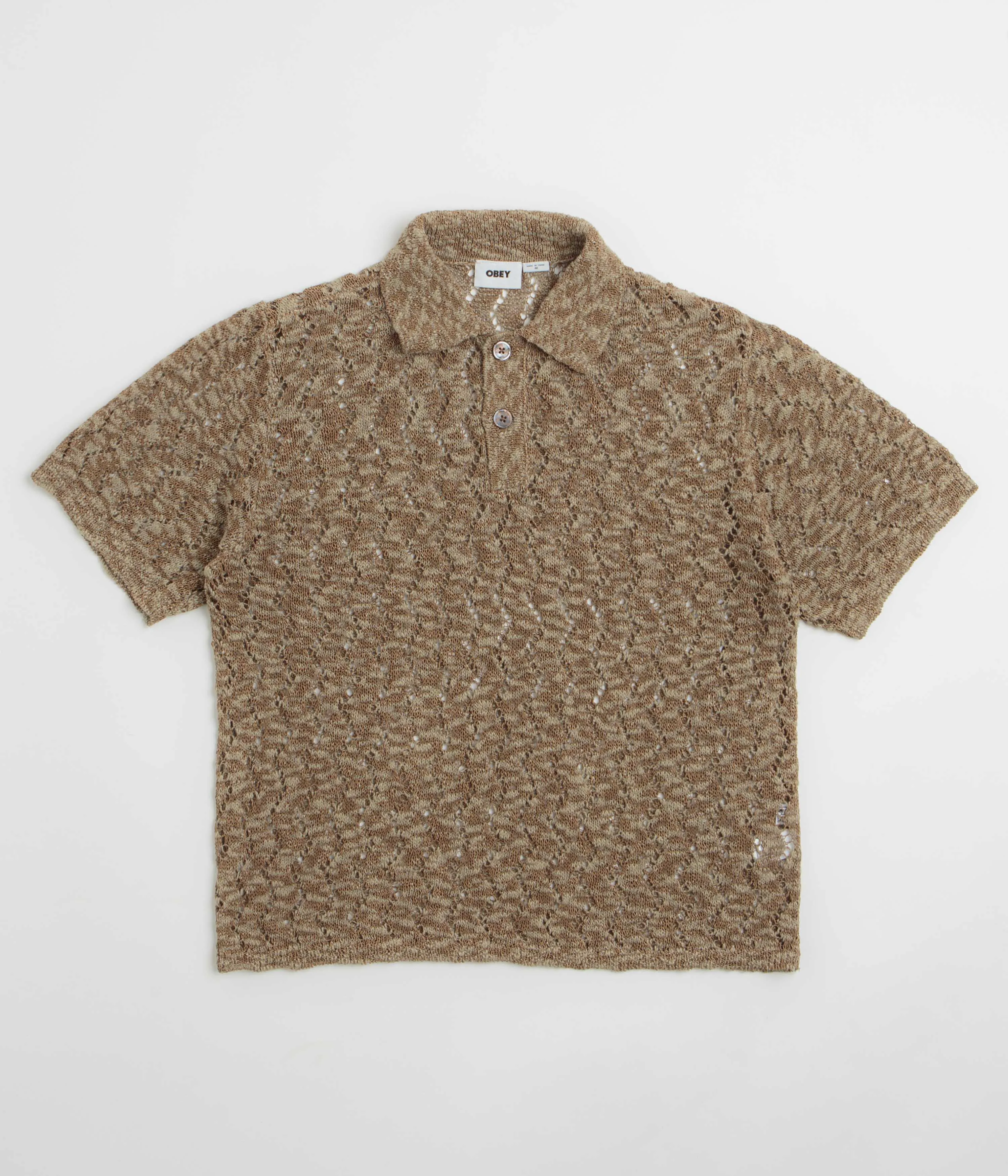 Obey Andre Polo Short Sleeve Sweatshirt - Toffee Brown hypoallergenic