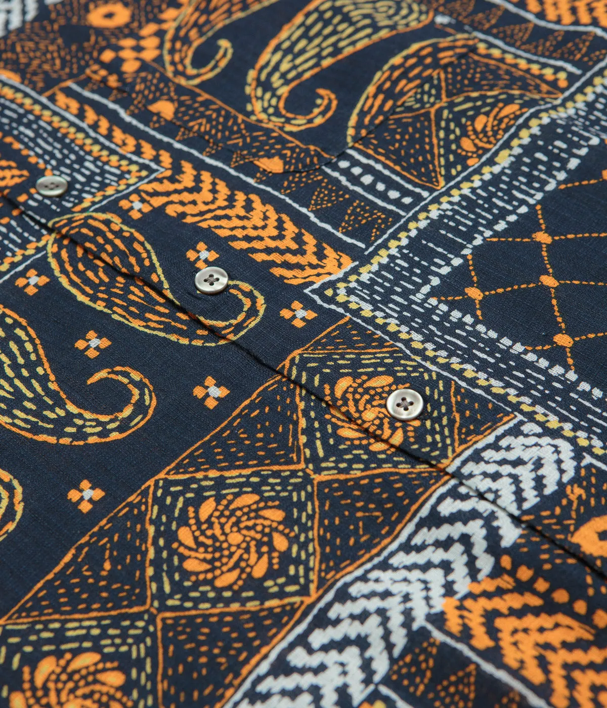Obey Archie Short Sleeve Shirt - Navy Multi Breathable Cotton