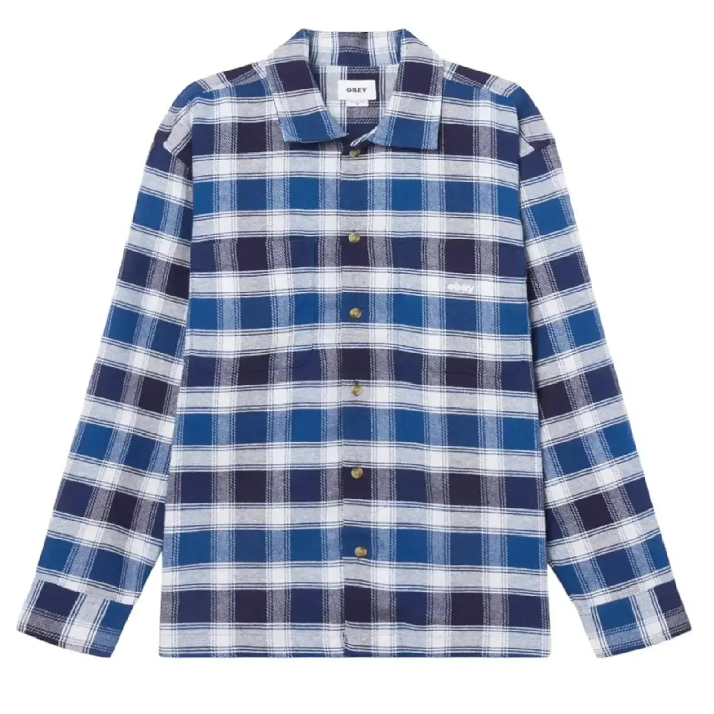 Obey Bigwig Hugo Woven Shirt - Academy Navy Odor Control Technology