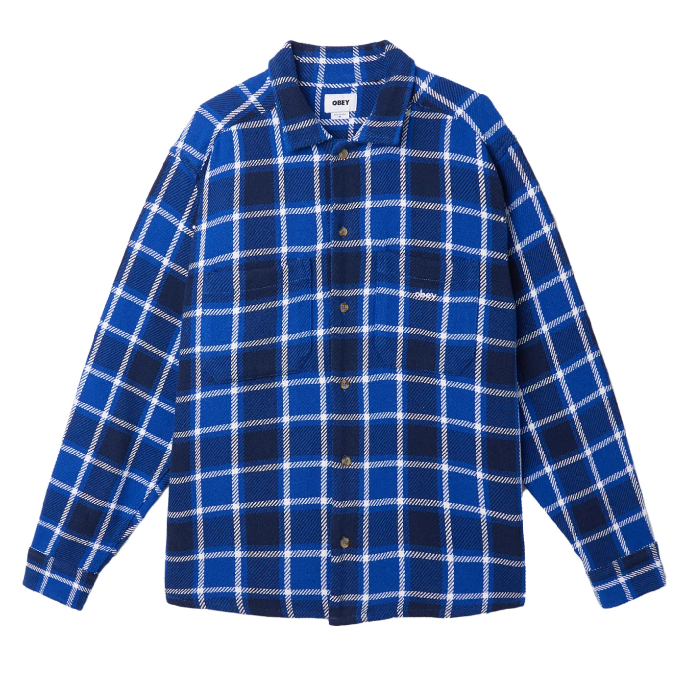 Pocket Detail Stylish Design Obey Bigwig Picture Woven Shirt - Limoges Multi