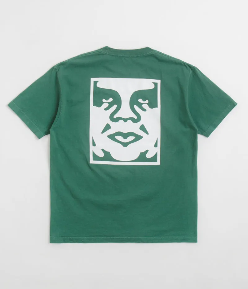 Multi Directional Stretch school event Obey Bold Icon Face T-Shirt - Pigment Rain Forest