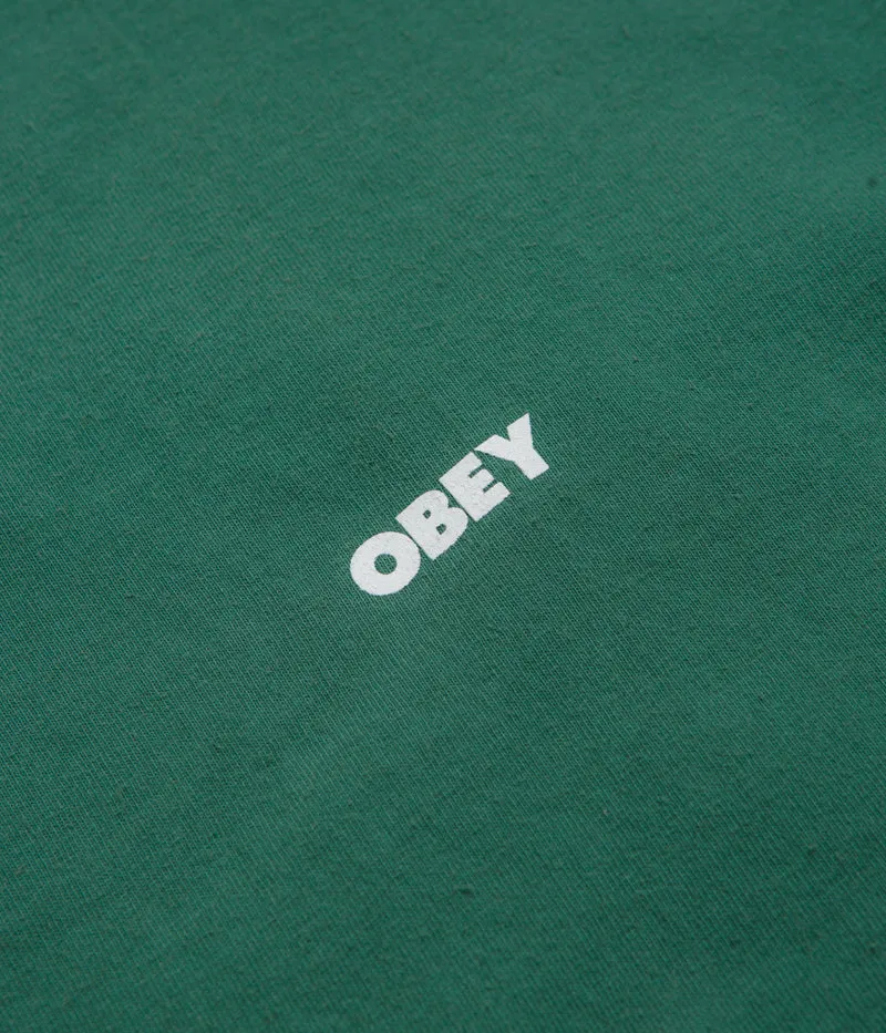 Obey Bold Icon Face T-Shirt - Pigment Rain Forest Iron safe Garment Washed Texture