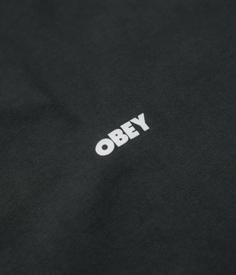 lounge pants silhouette Obey Bold Icon Face T-Shirt - Pigment True Vintage Black