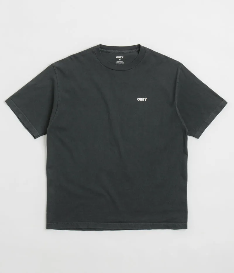 Obey Bold Icon Face T-Shirt - Pigment True Vintage Black amusement park event New Arrival