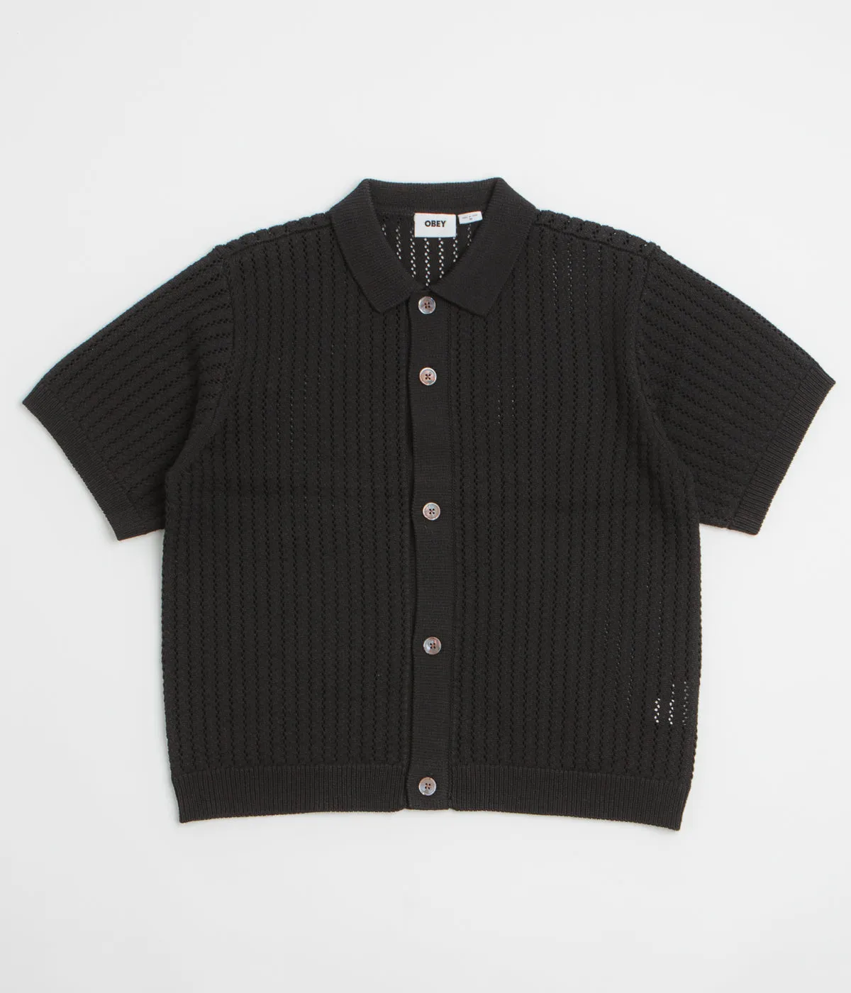 Obey Dez Sweater Short Sleeve Shirt - Digital Back Round Collar