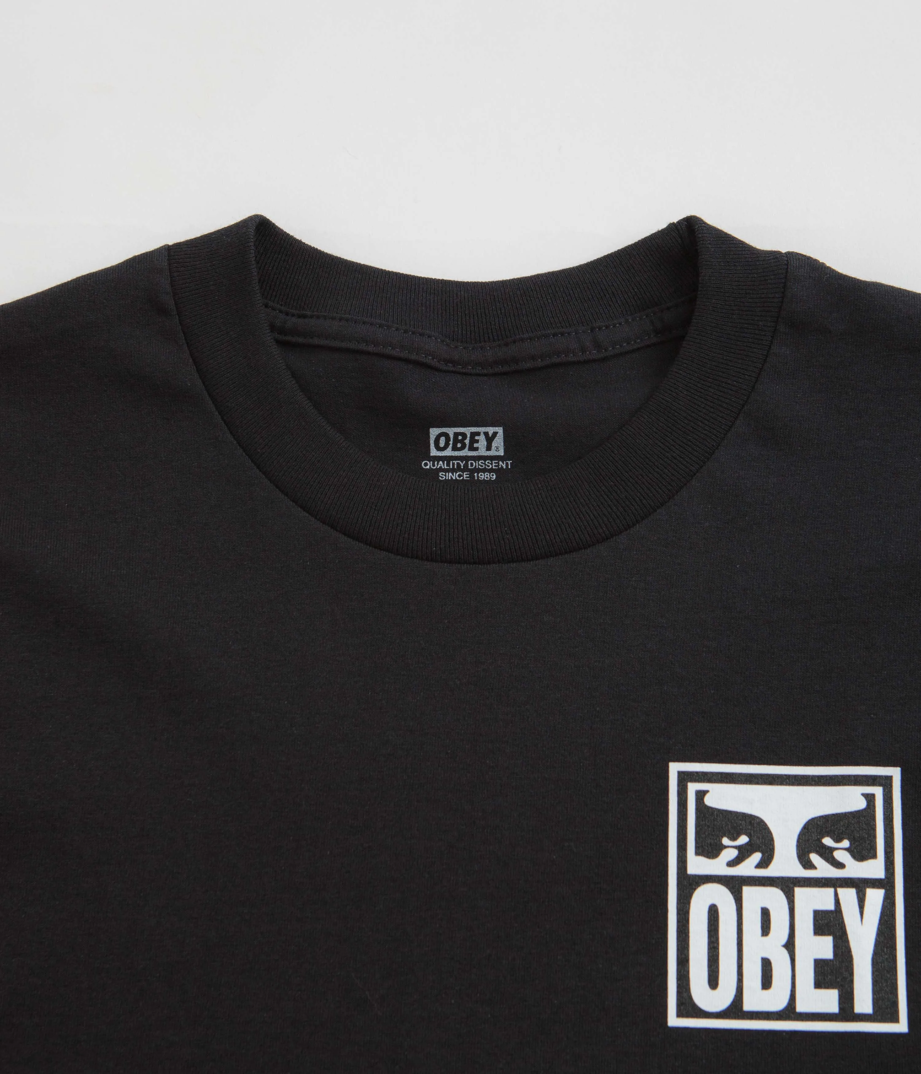Obey Eyes Icon 2 T-Shirt - Black Minimalist Pocket Placement custom-made