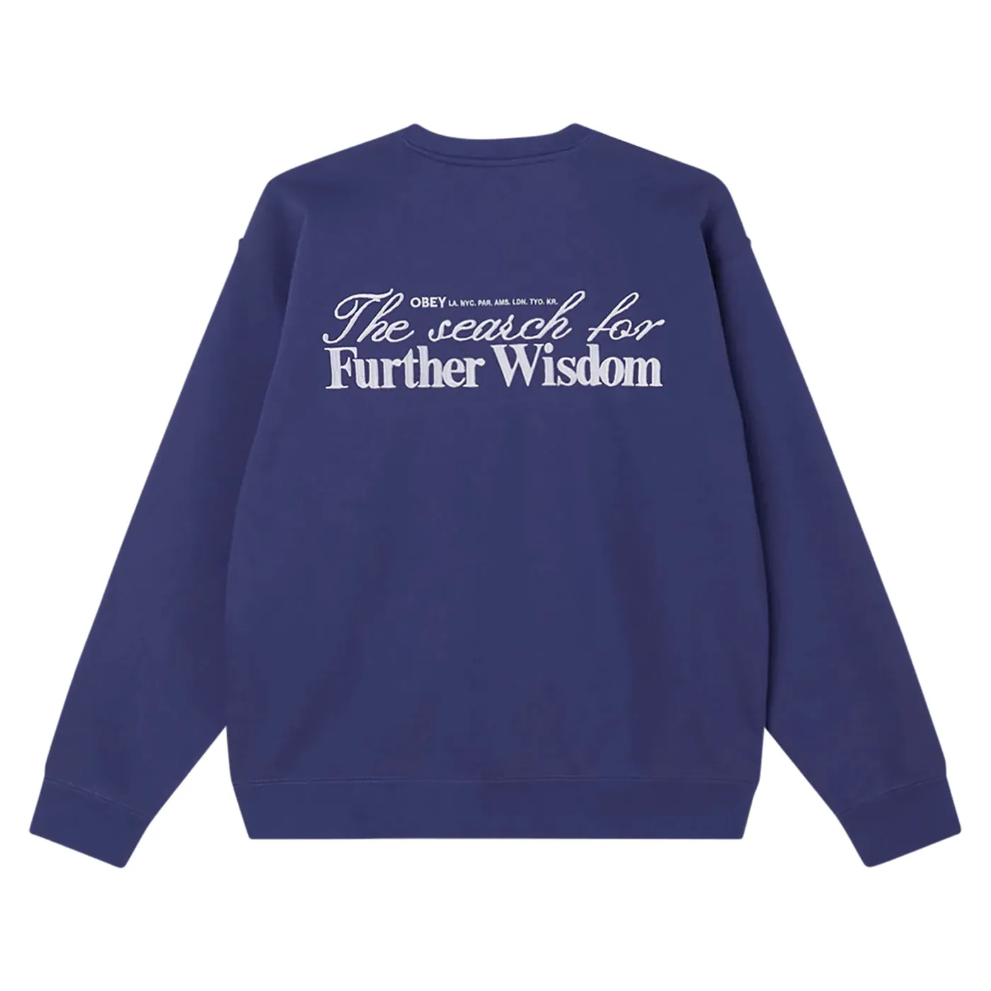 Festival Outfit Obey Further Wisdom Crew Sweatshirt - Skipper Blue