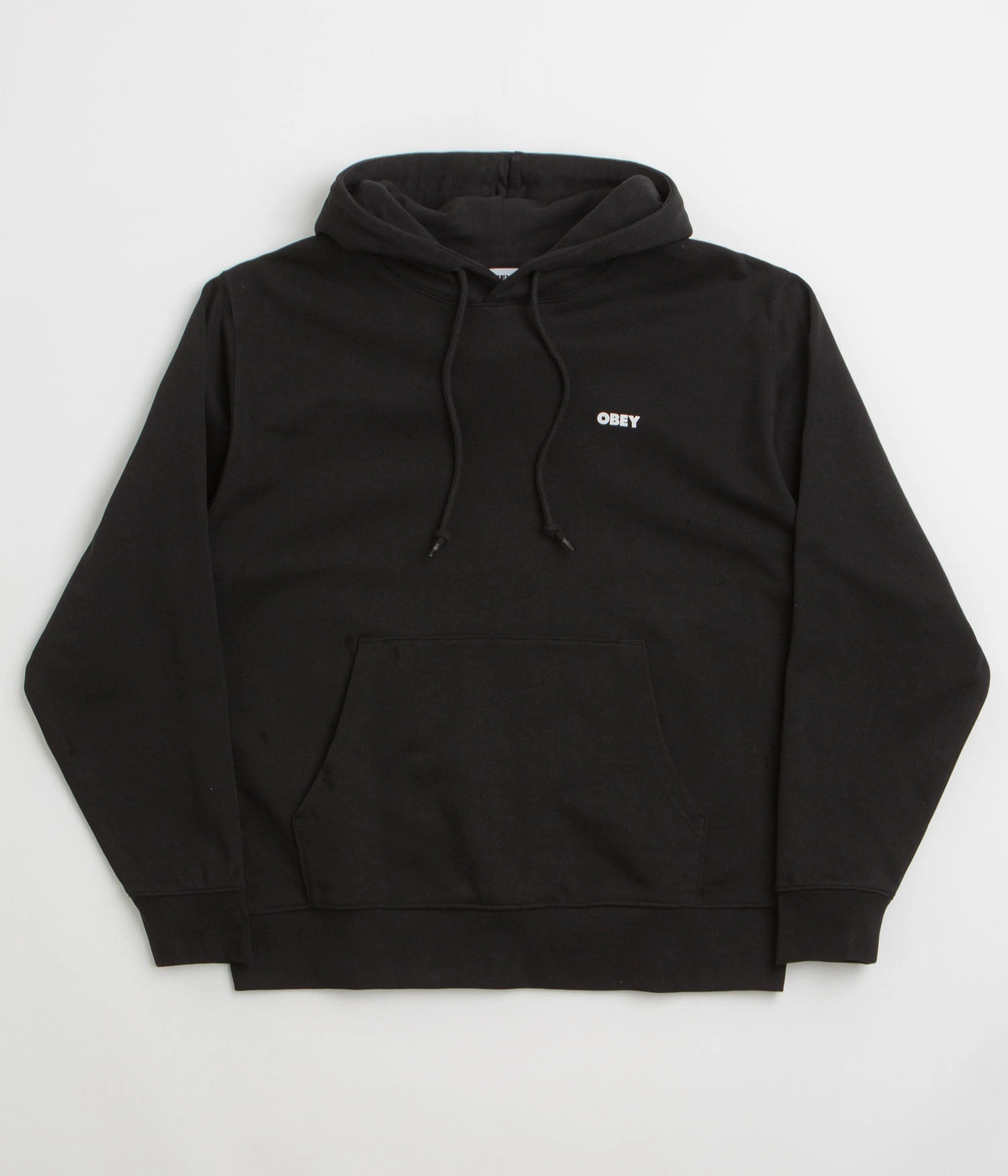 Obey Icon Stencil Flame Hoodie - Black Modern Prints Geometric Pattern