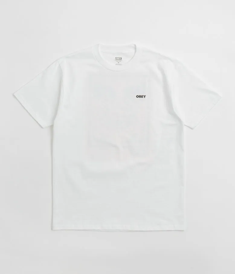 Workout Busy street Obey Icon Stencil Flame T-Shirt - White