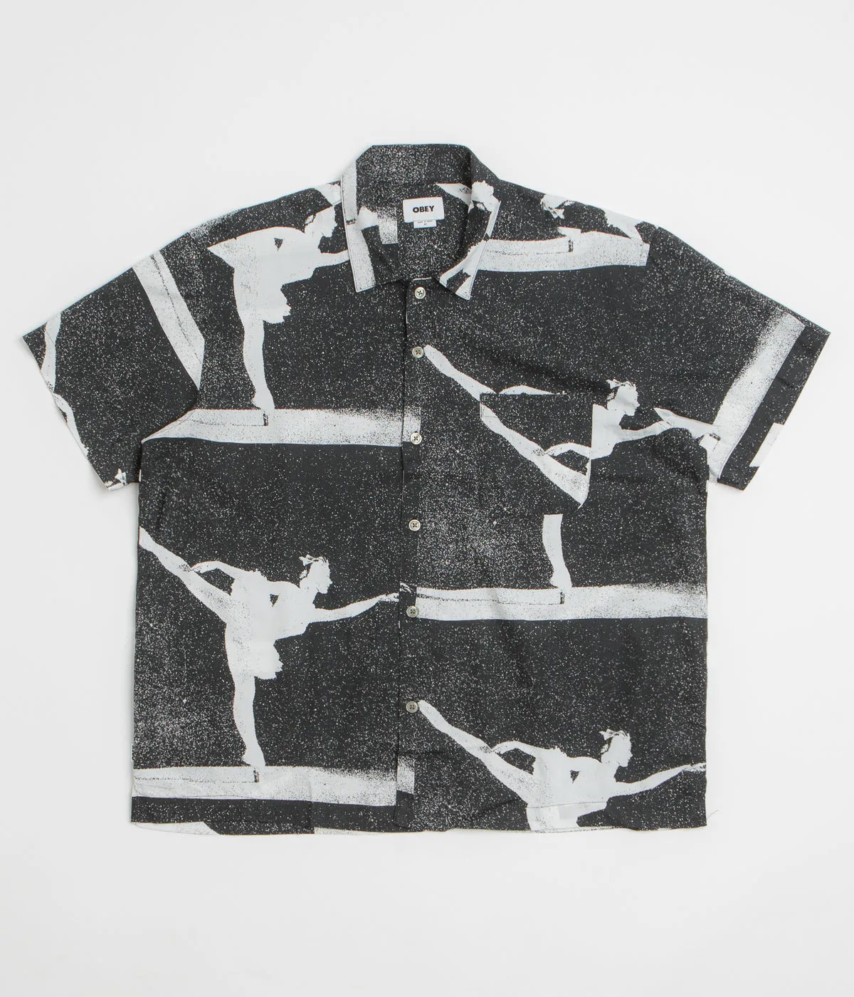 Obey Jacques Short Sleeve Shirt - Black Multi Everyday Outfit Tailored Fit