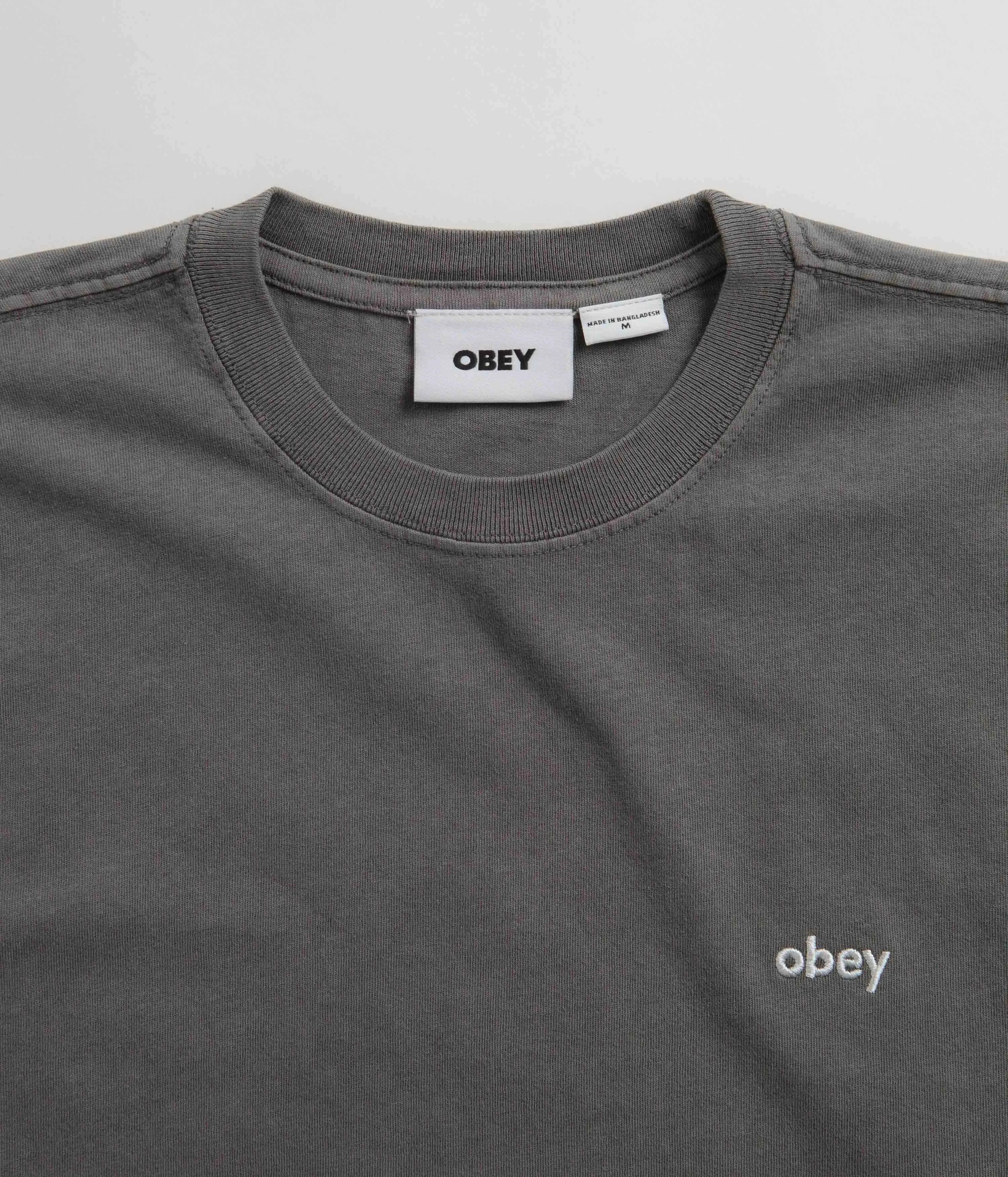 Obey Lowercase Pigment T-Shirt - Digital Black graduation loose silhouette