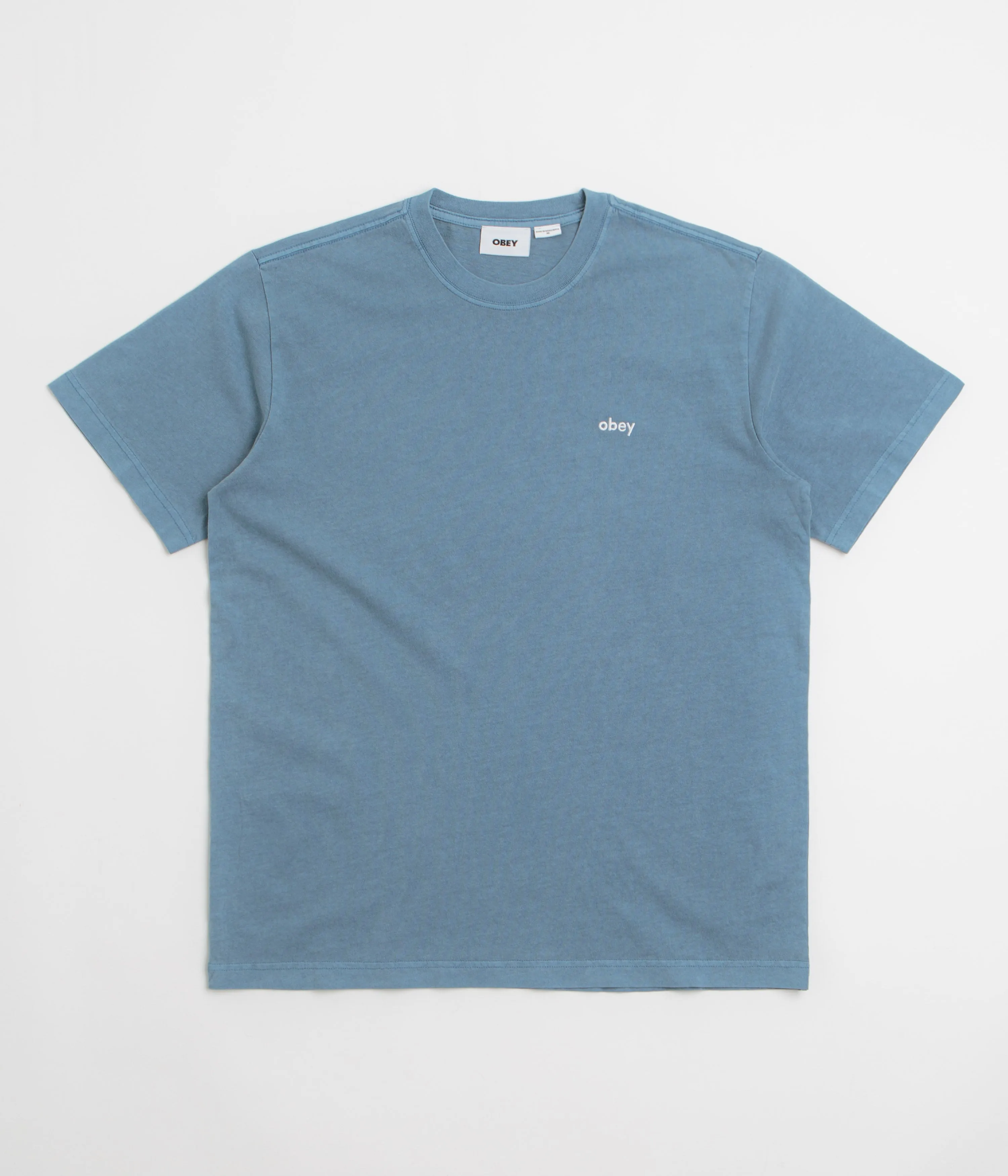 Obey Lowercase Pigment T-Shirt - Pigment Coronet Blue Yoga wear shirring