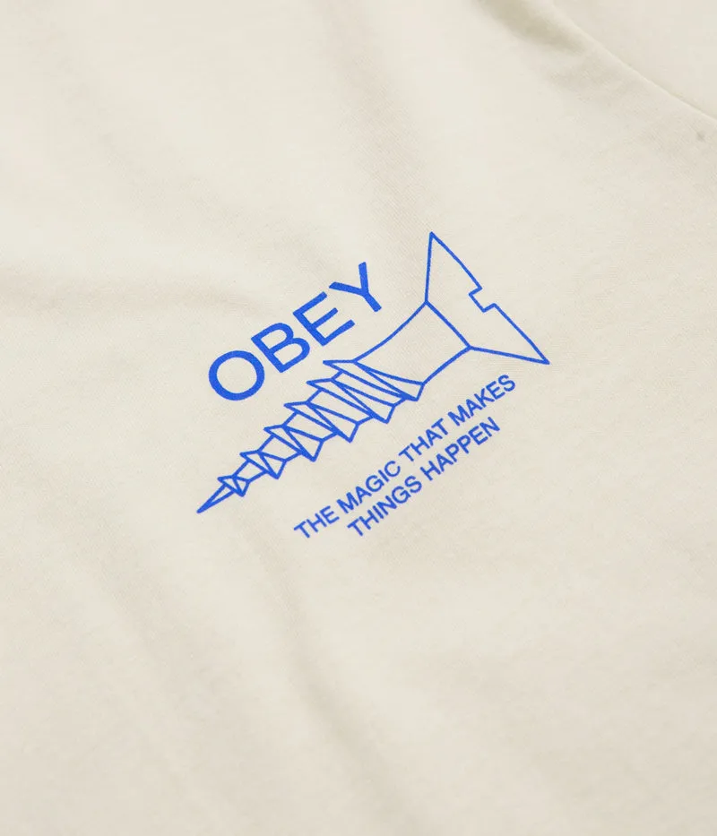 rhinestone Obey Magic T-Shirt - Cream