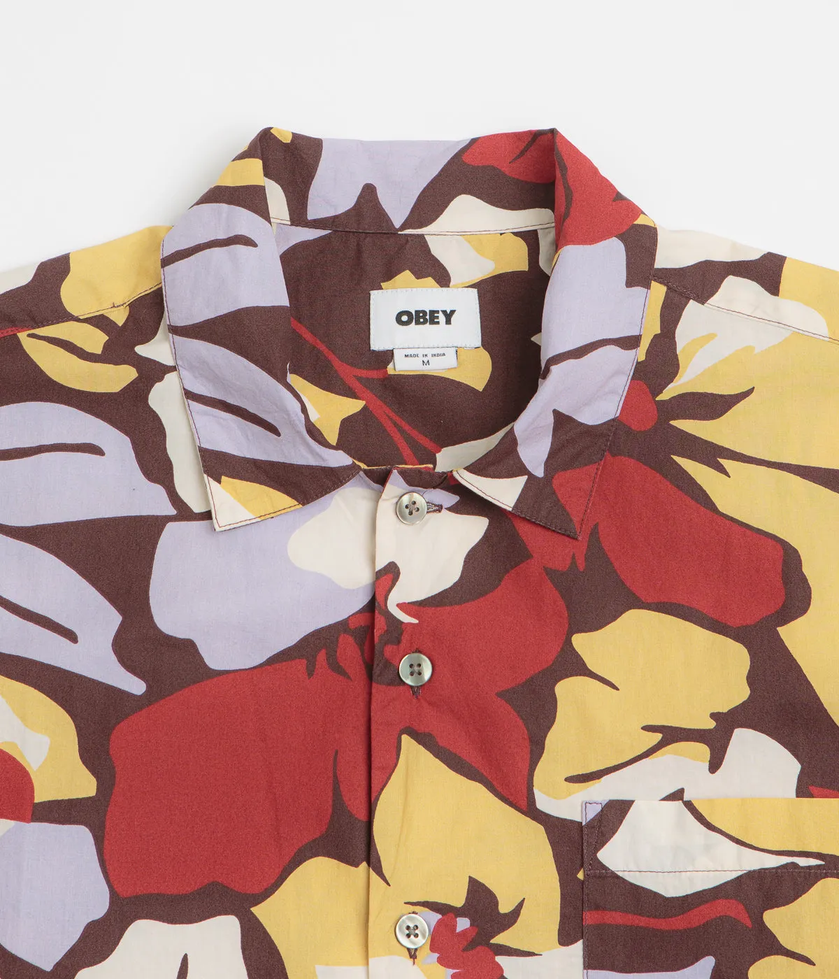 Holiday Travel Obey Maxwell Short Sleeve Shirt - Chocolate Multi