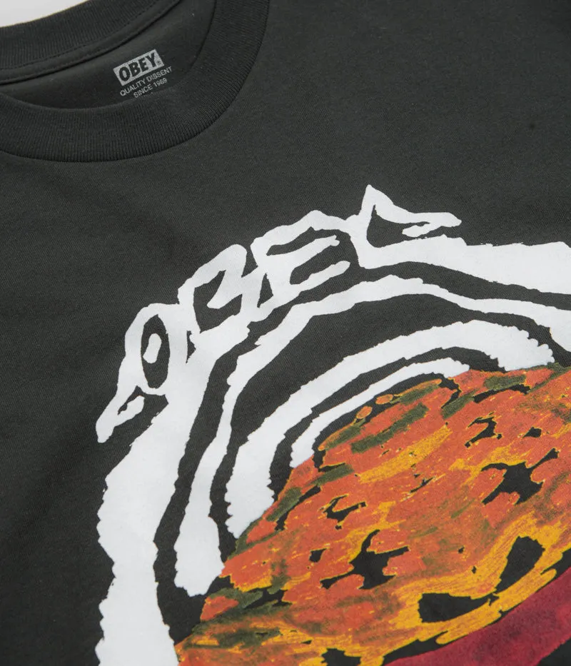 Obey Take The Leap T-Shirt - Vintage Black long hem