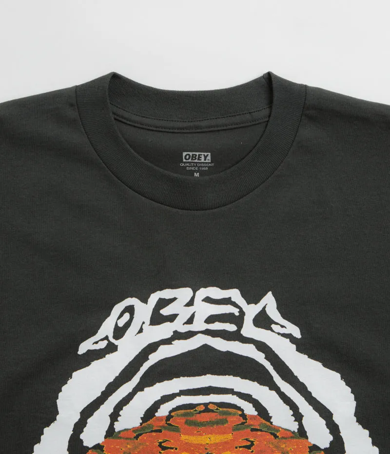 Obey Take The Leap T-Shirt - Vintage Black Elasticized skinny pants silhouette