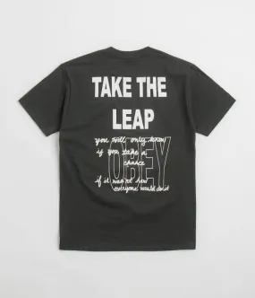Obey Take The Leap T-Shirt - Vintage Black Wrinkle Resistant