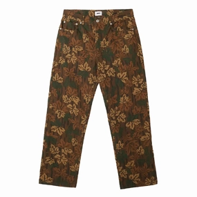 Casual Movement Abrasion Resistant Surface Obey Clothing Hardwork Printed Denim Pant - Mulled Basil Multi