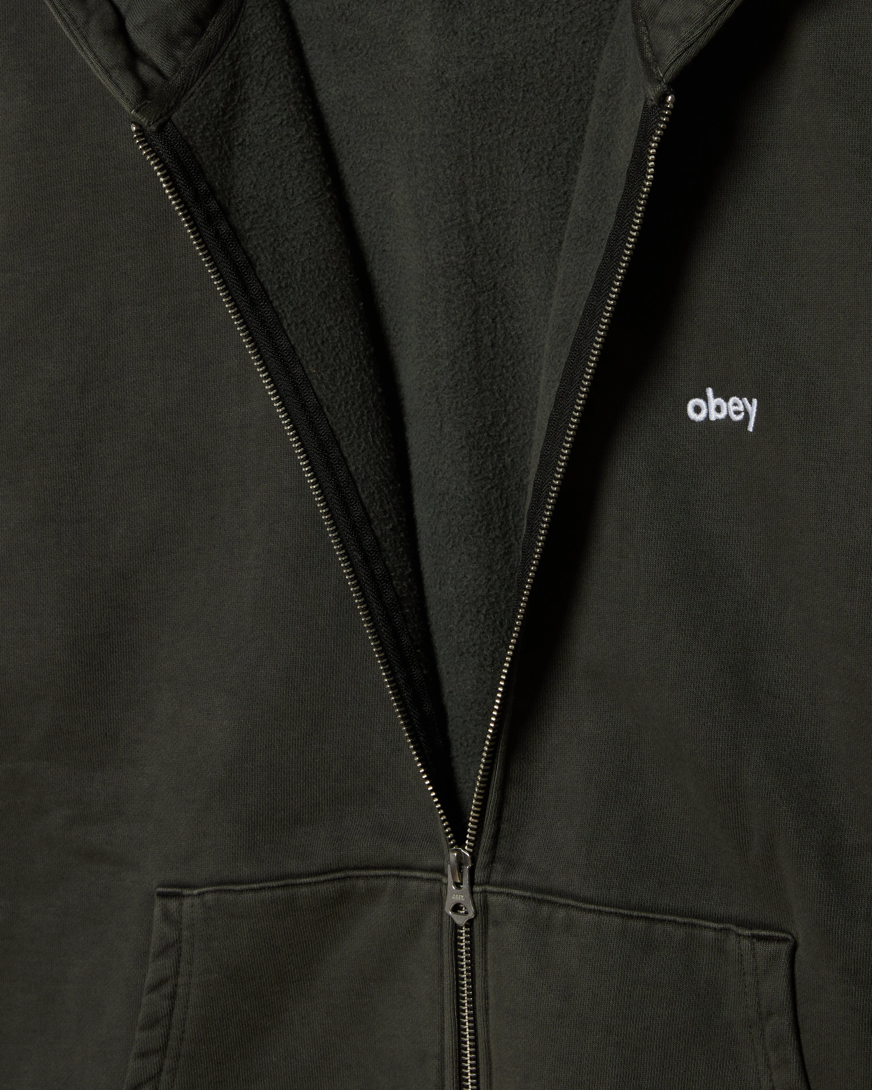 aesthetic features Fashion Trend Obey Lowercase Pigment Zip Hood