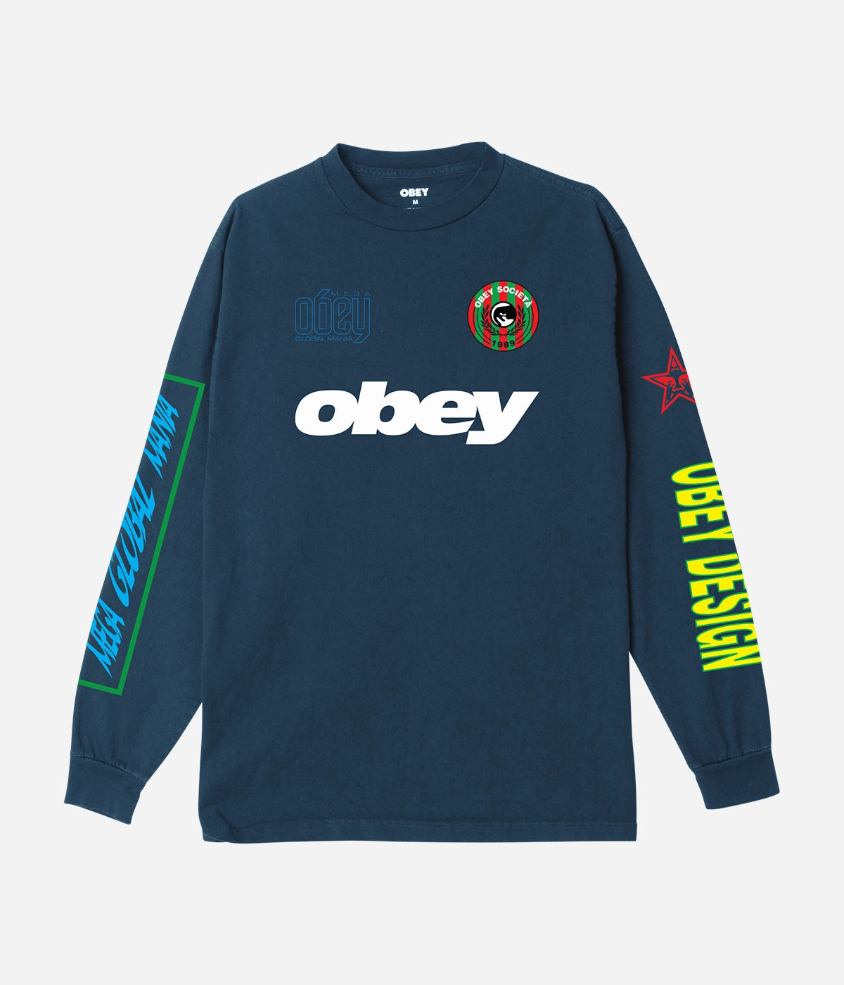Midweight Textile Obey Mega Global Mania Ls T-Shirt