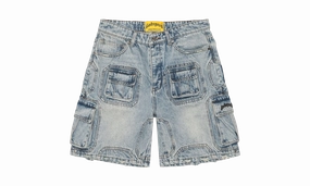 Octagon Cargo Denim Shorts "Blue" Flex Fit