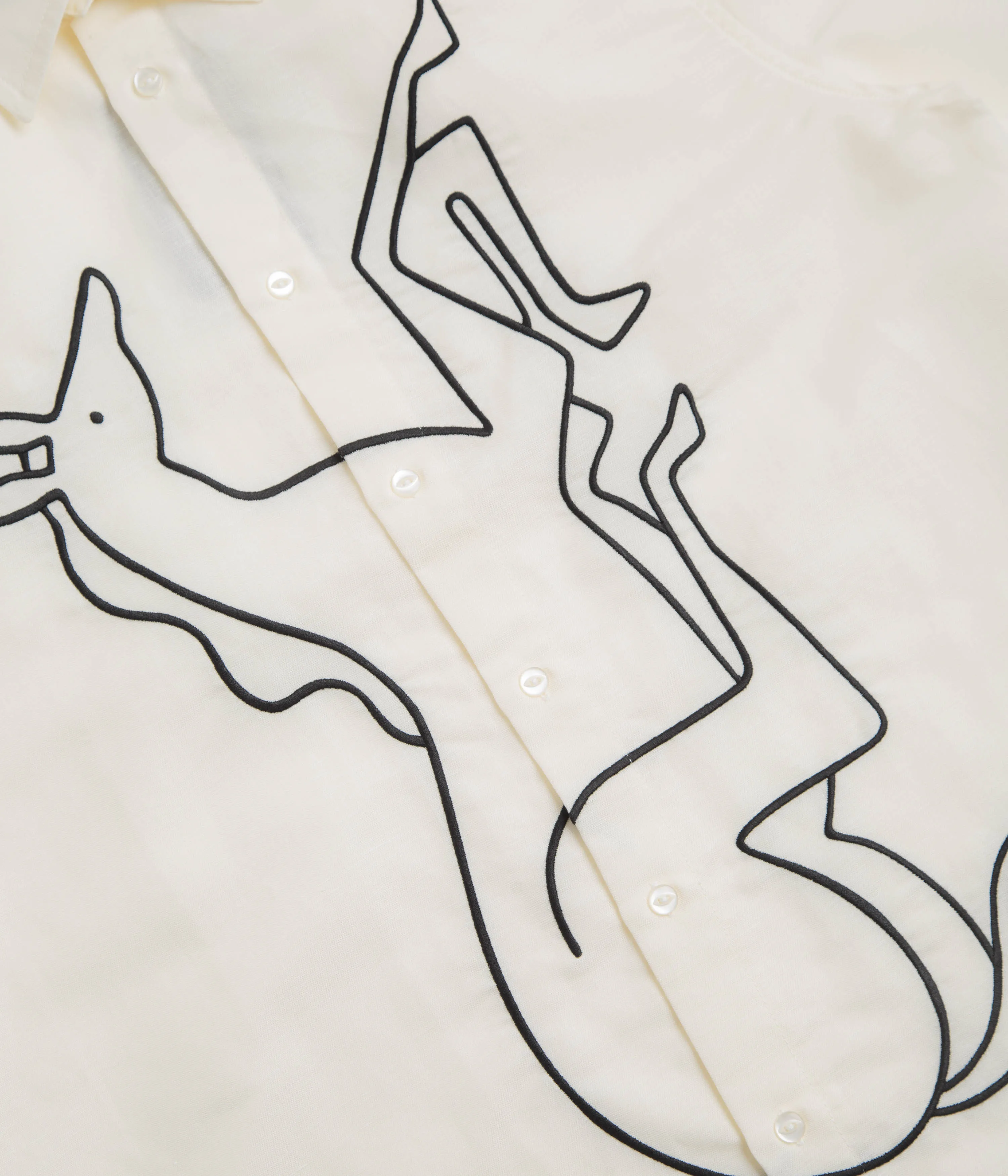 Advanced Moisture Management by Parra Vertical Horse Short Sleeve Shirt - Off White