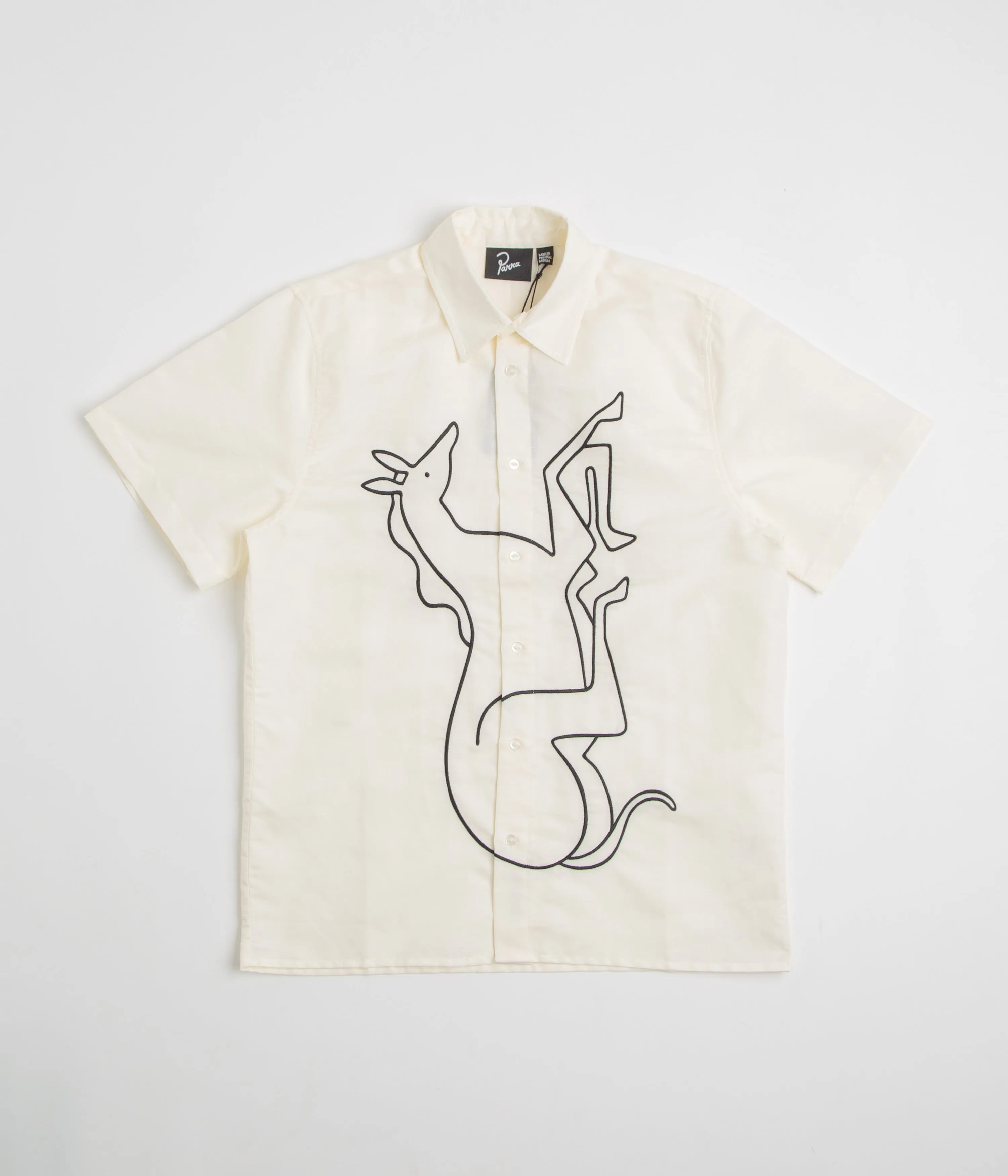 Black Tie Optional by Parra Vertical Horse Short Sleeve Shirt - Off White