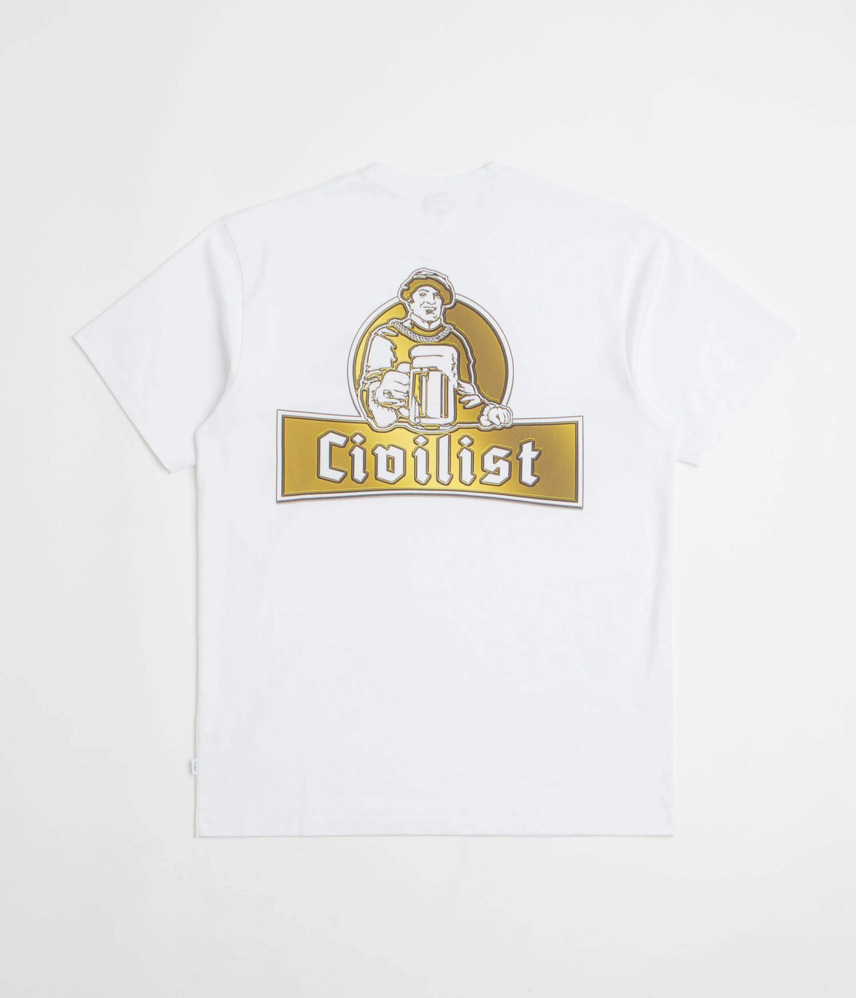 Civilist Schulle Chrome T-Shirt - White rolled sleeves