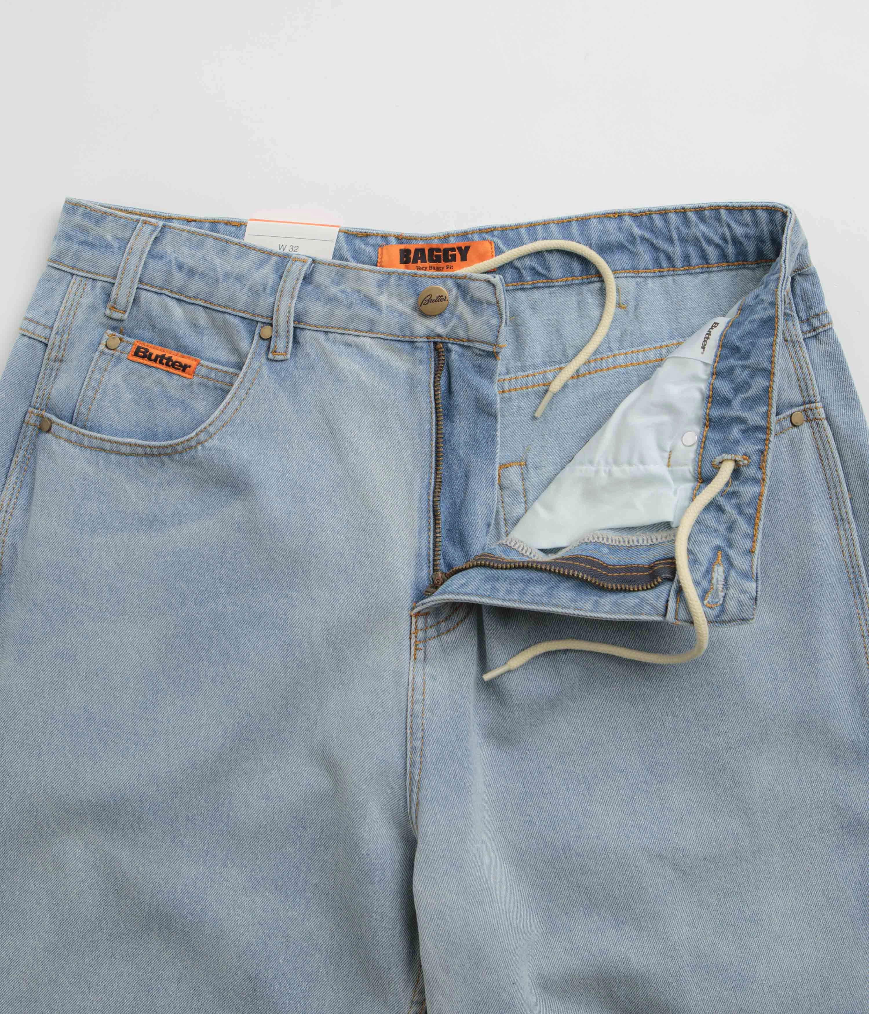 Butter Goods Baggy Jeans - Light Blue / Blue Heat Control
