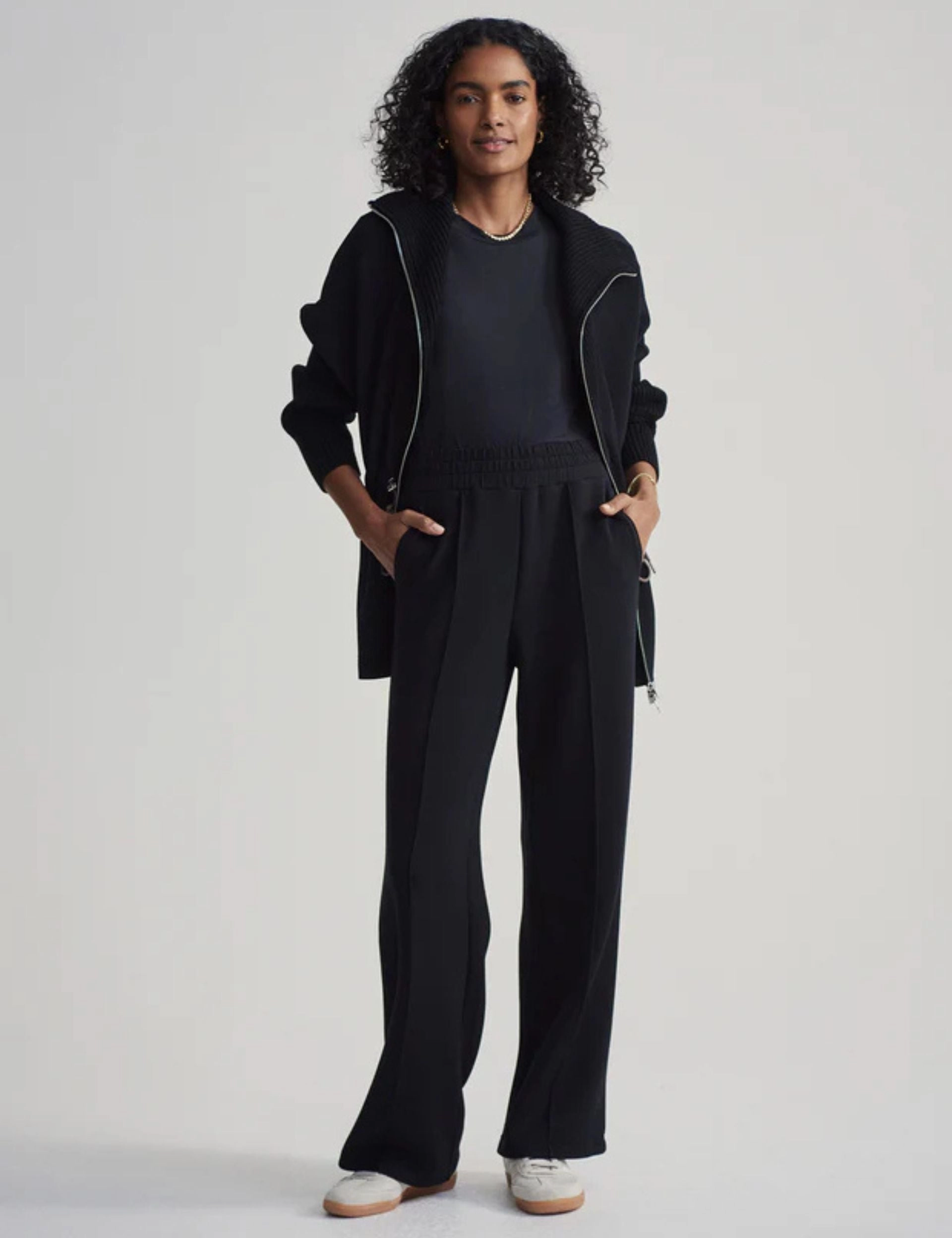 Quick Evaporate Technology Non SlipInnerLayer The Wide Leg Pant 30" - Black