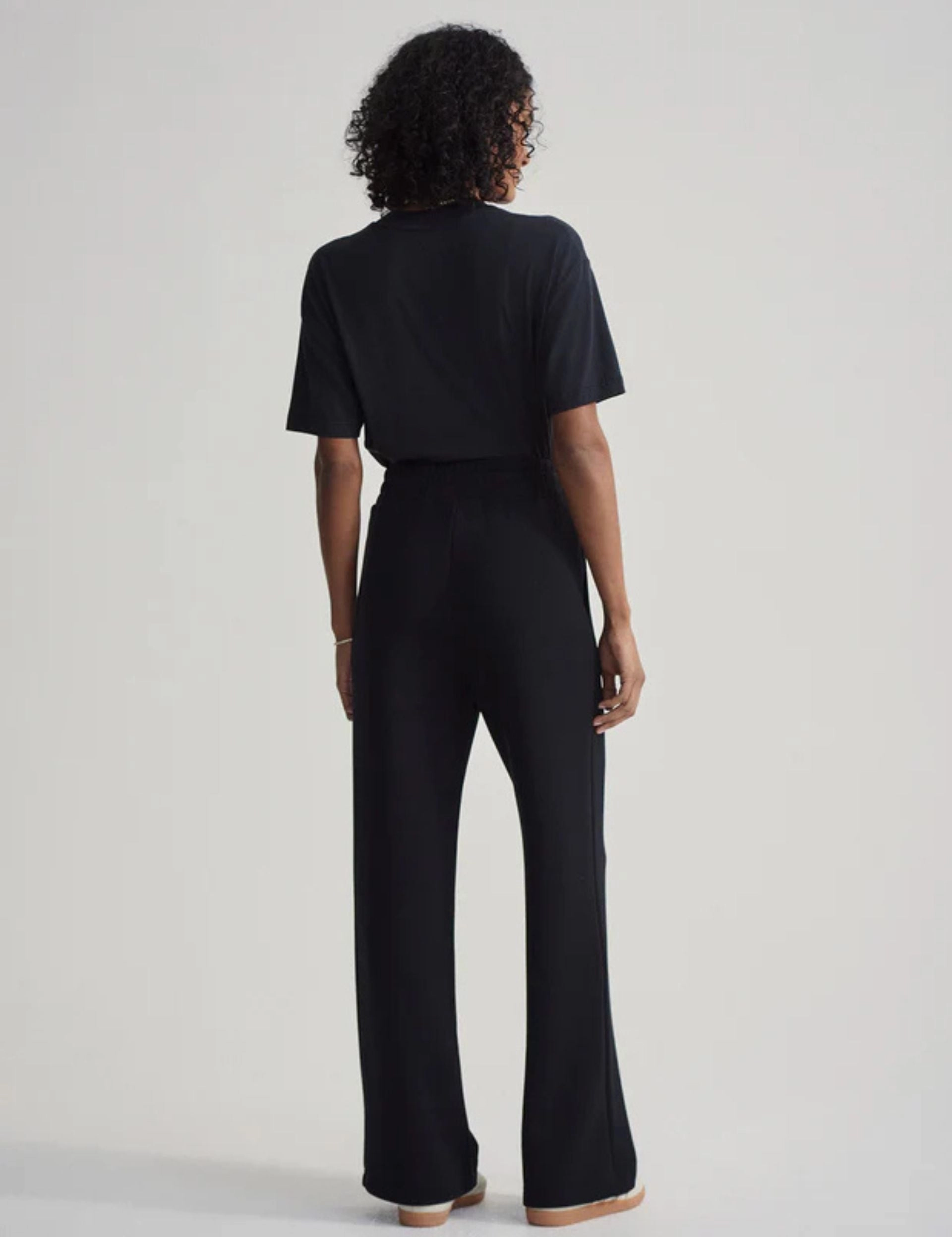 Mesh Paneling Hypoallergenic Inner Lining The Wide Leg Pant 30" - Black