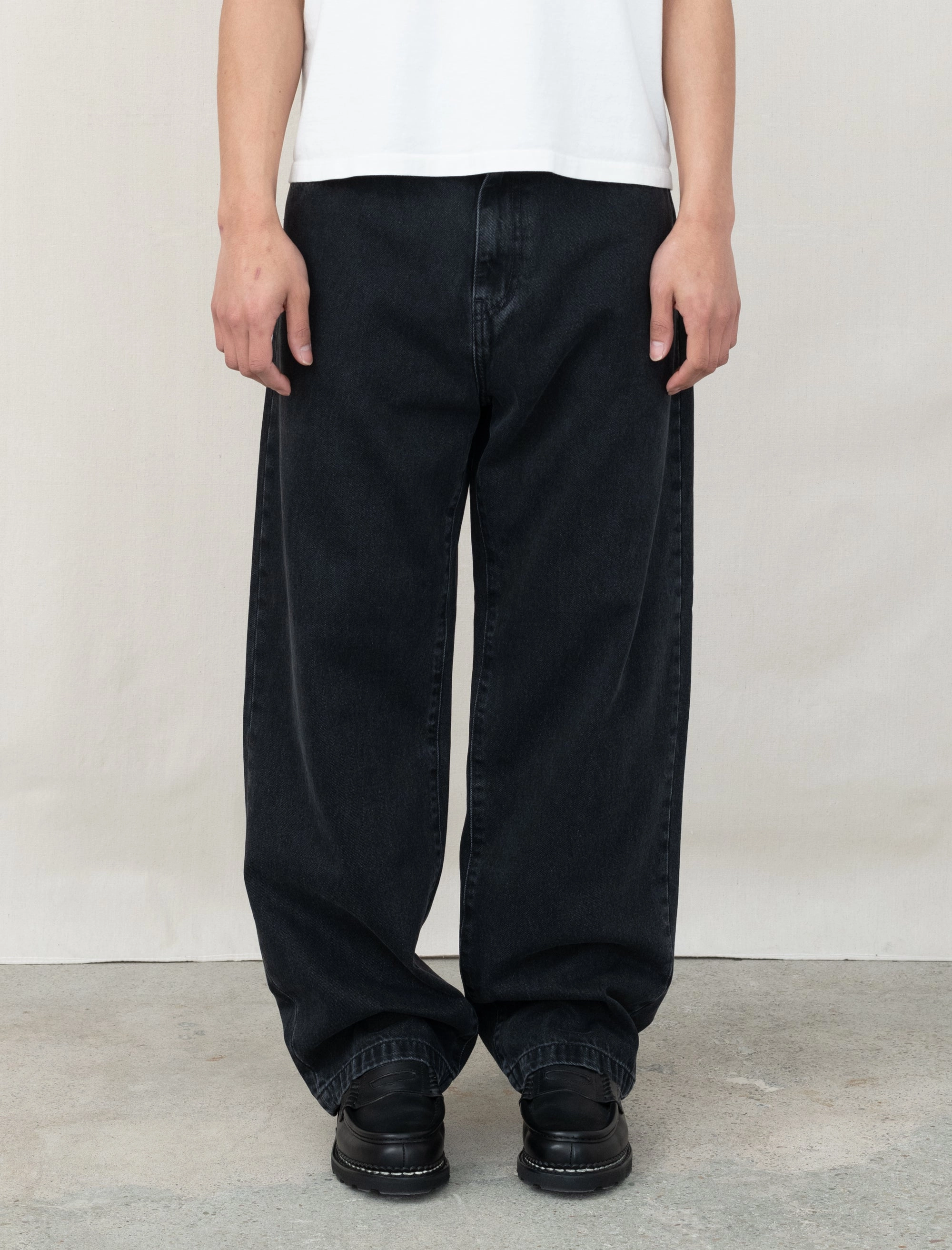 Landon Pant Stone Washed (Black) Bold Design Flexible Ankle Cuffs
