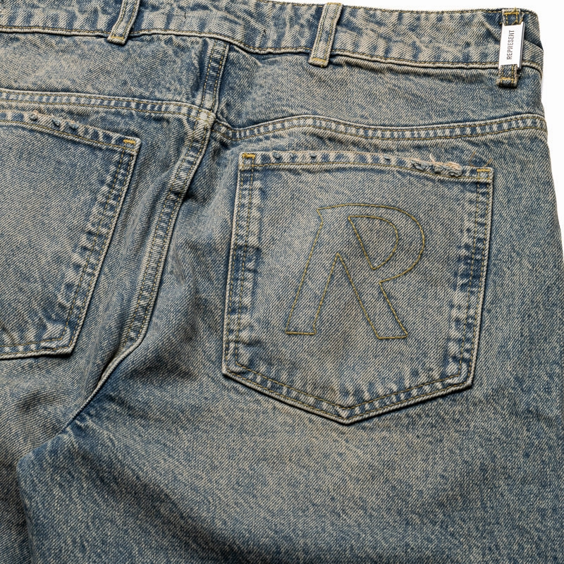 ComfortWaistband Polish Core Represent R2 Denim Pants - Blue/Cream