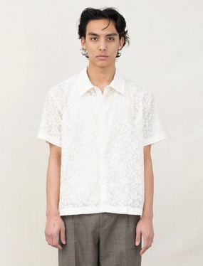 WideNeckline TaglessNecklineComfort Holiday Shirt (Sheer Floral)