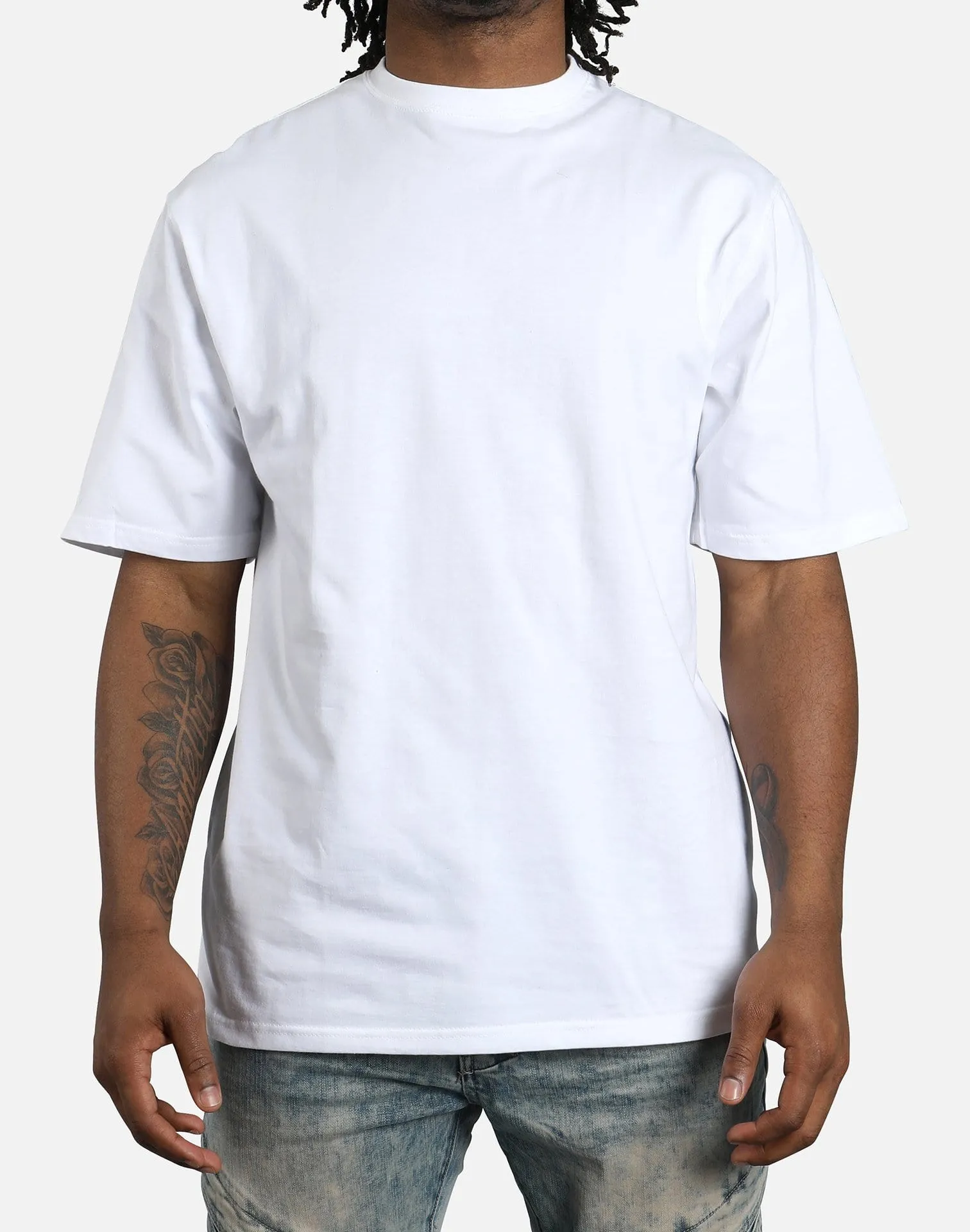 Luxe T Basic Crew Neck Tee DoubleLayered Collar FormFitting Cut
