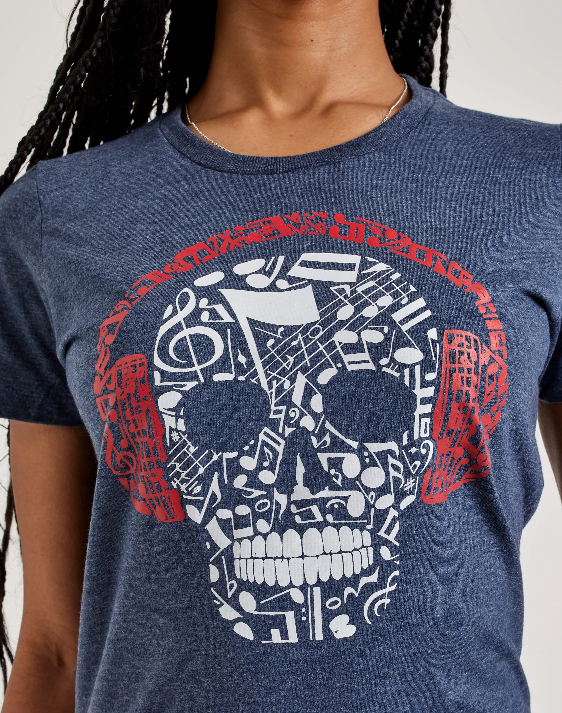 MultiPocket Design Bead Soul LA Pop Art Music Notes Skull Tee