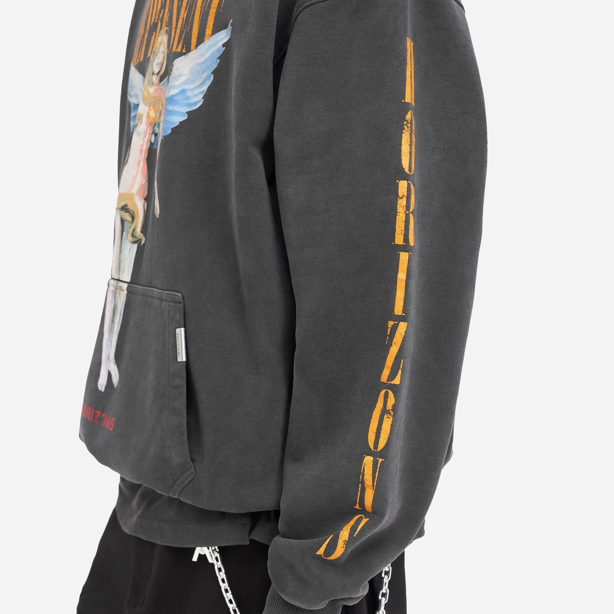 Represent | REBORN HOODIE  { AGED BLACK Street Light Evening Chic