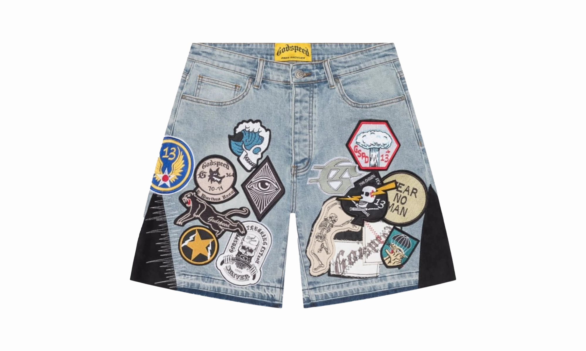 Diamond Soul Basic Core Patchwork Denim Shorts V2 "Blue"