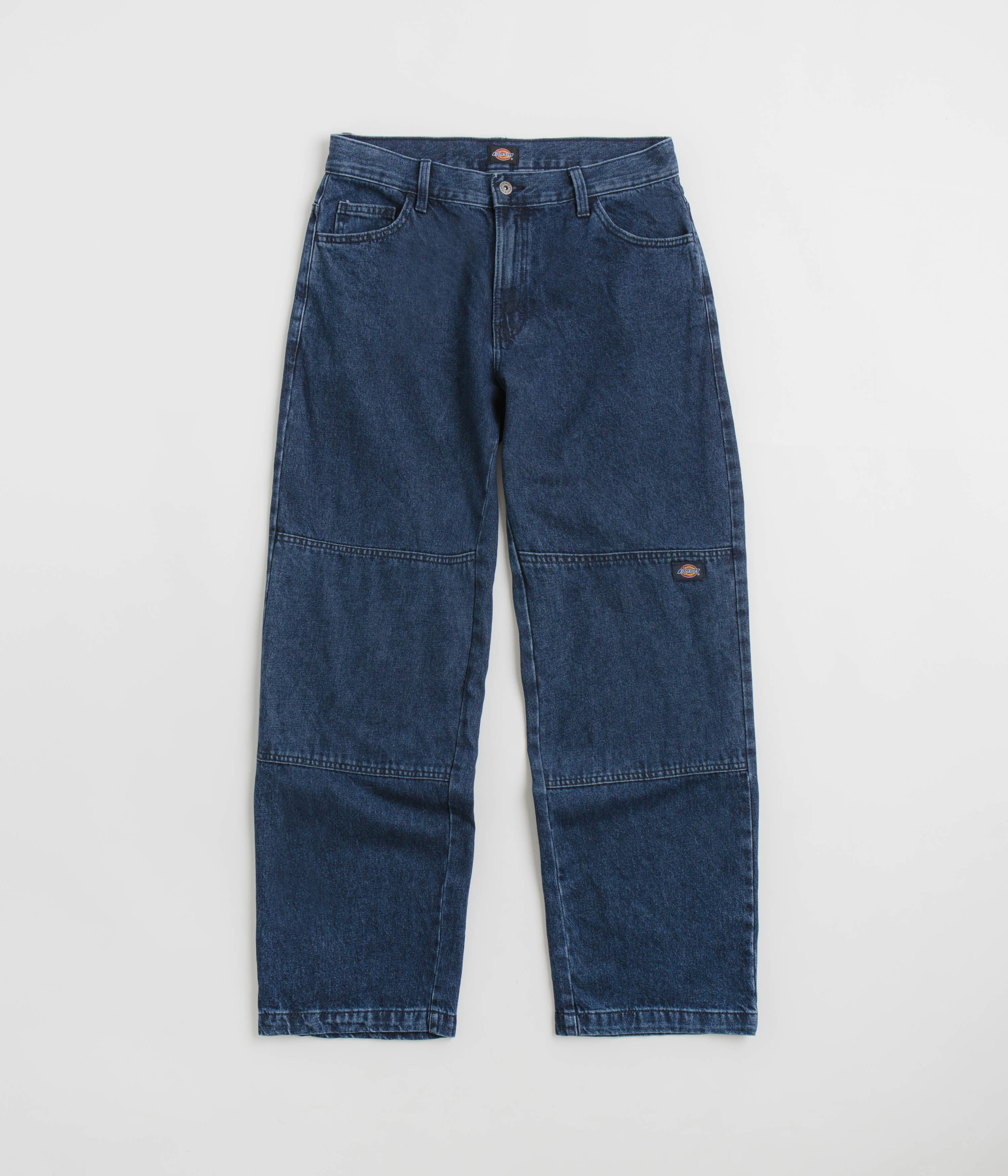 Layer Essential Versatile Design Dickies Double Knee Jeans - Stonewashed Indigo Blue