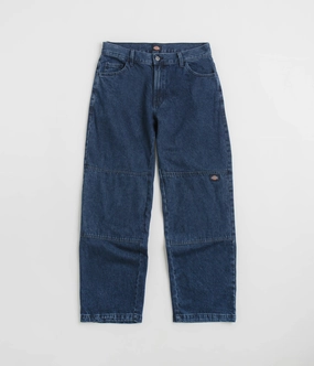 Layer Essential Versatile Design Dickies Double Knee Jeans - Stonewashed Indigo Blue