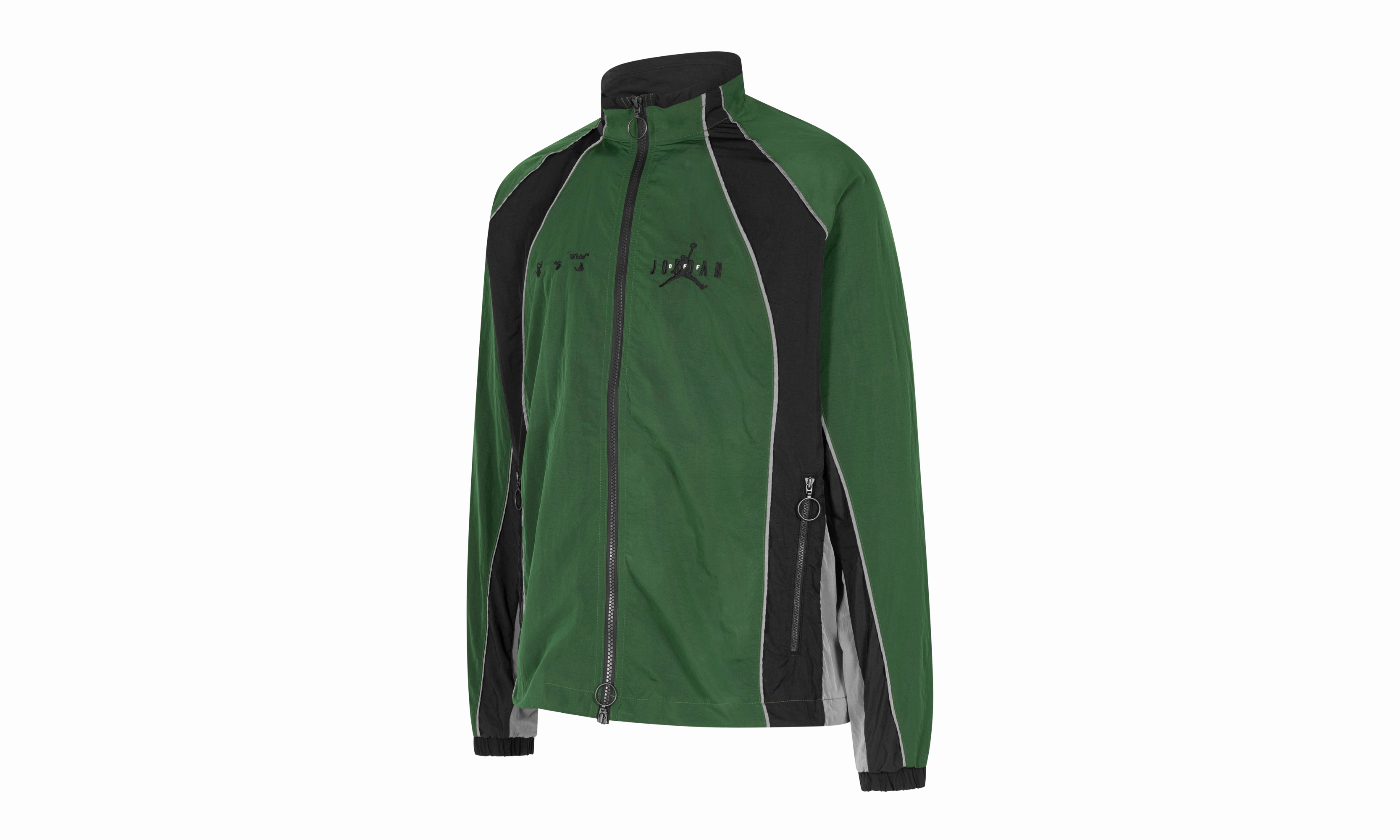 Off White x Air Jordan Track Jacket "Green/Black" Airflow Vents