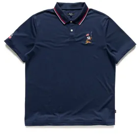 Holiday Travel Vibrant Hue Malbon Golf  Eagle Buckets Performance Pique Polo - Navy